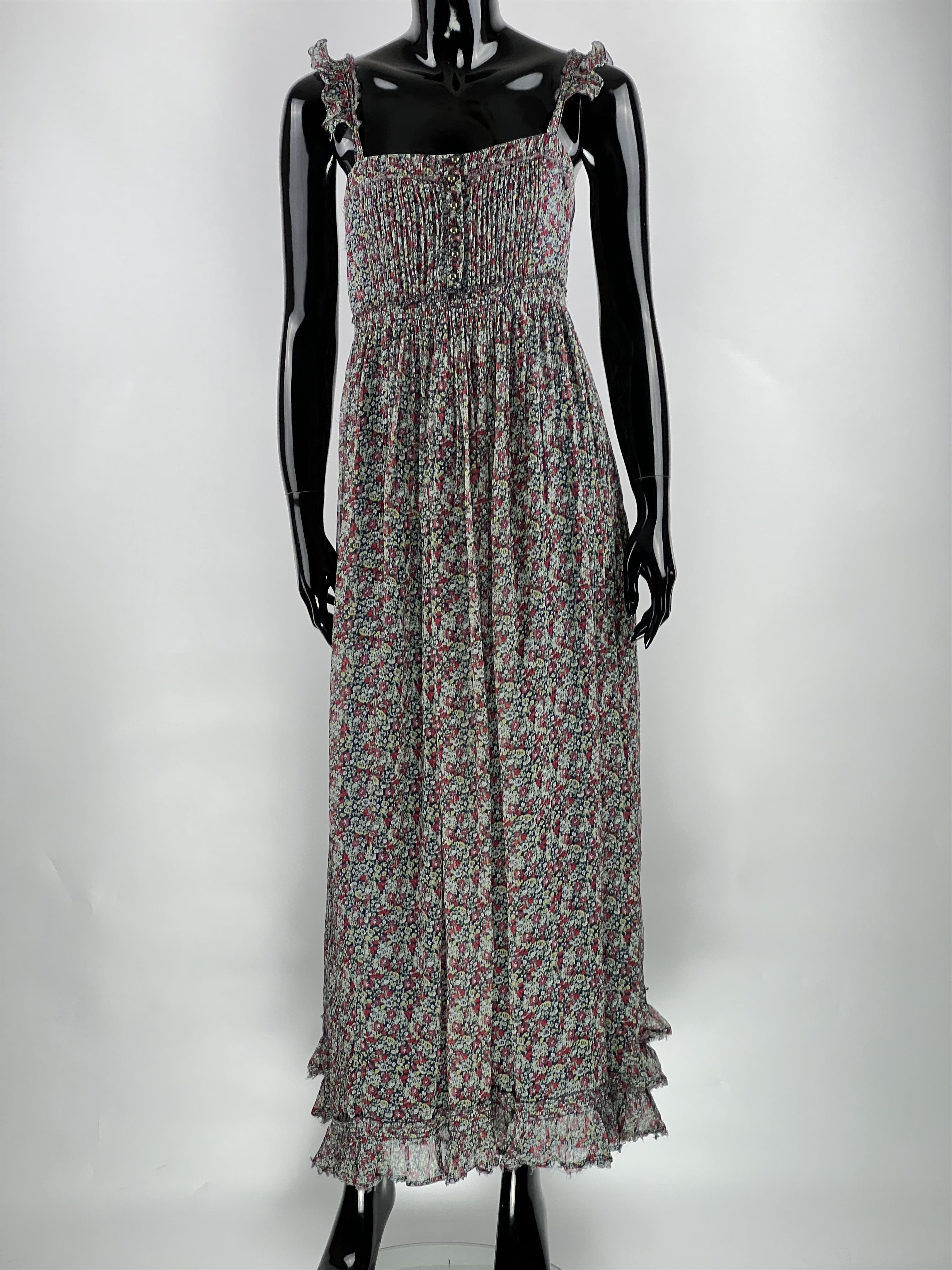 Juicy Couture Silk Sleeveless Maxi Dress Floral Print