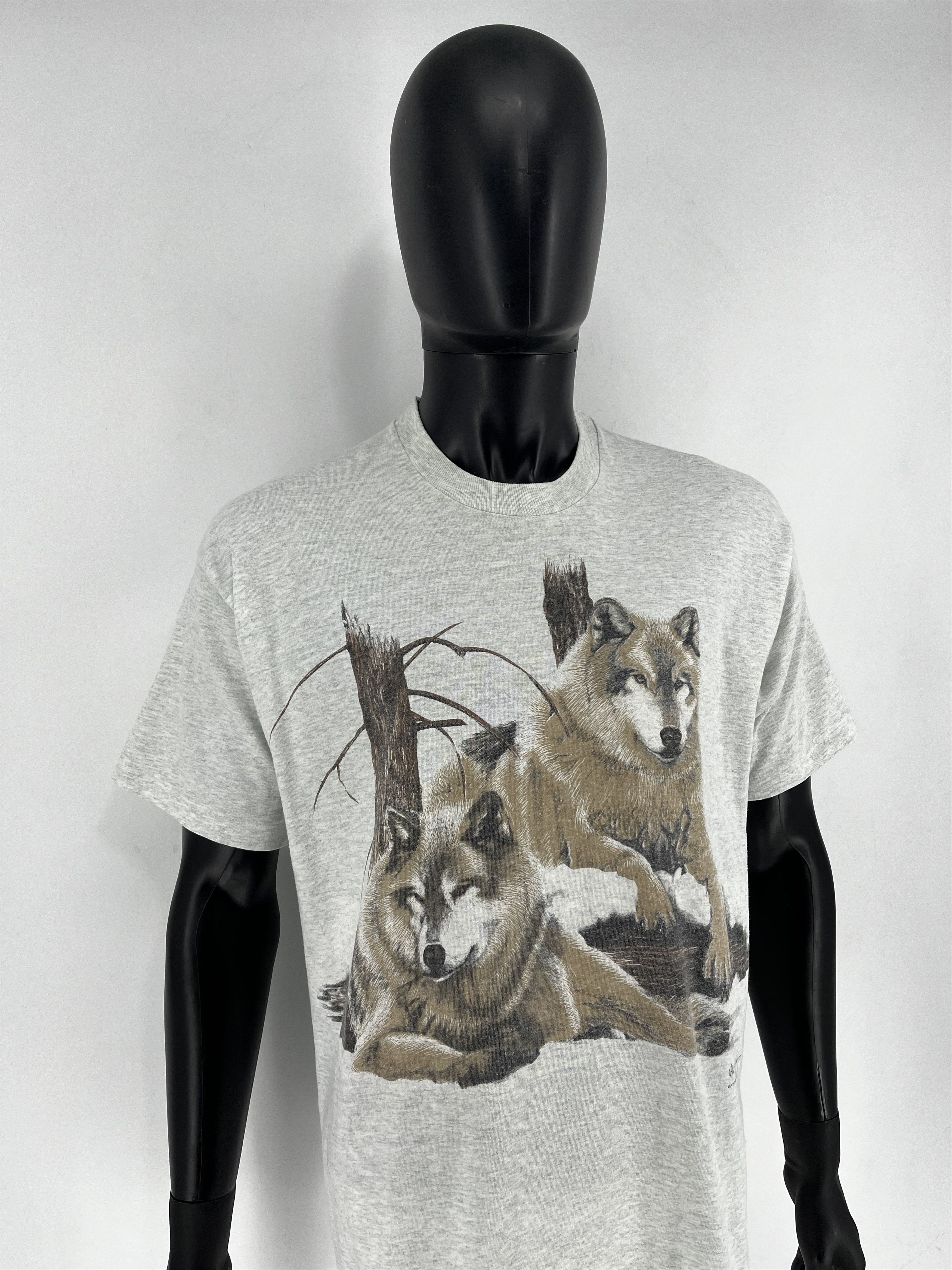 Vintage Vintage 90s Wolf Face Boxy Fit Tee Toys Rock Size XL Size US XL / EU 56 / 4 - 3 Thumbnail