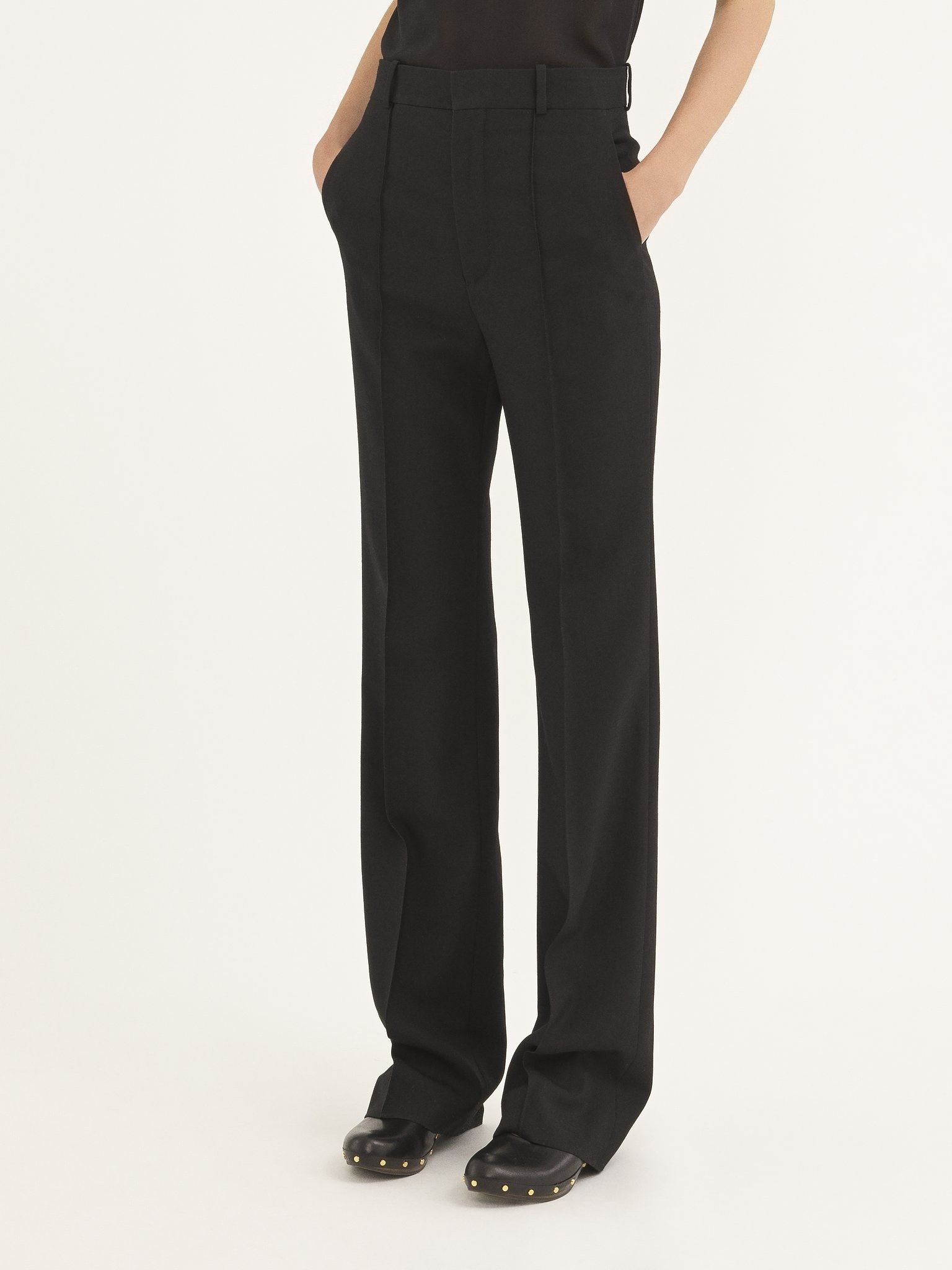 Chloe o1loc1c11025 Hi Waisted Straight Pant in Black Size 27" / US 4 / IT 40 - 4 Thumbnail