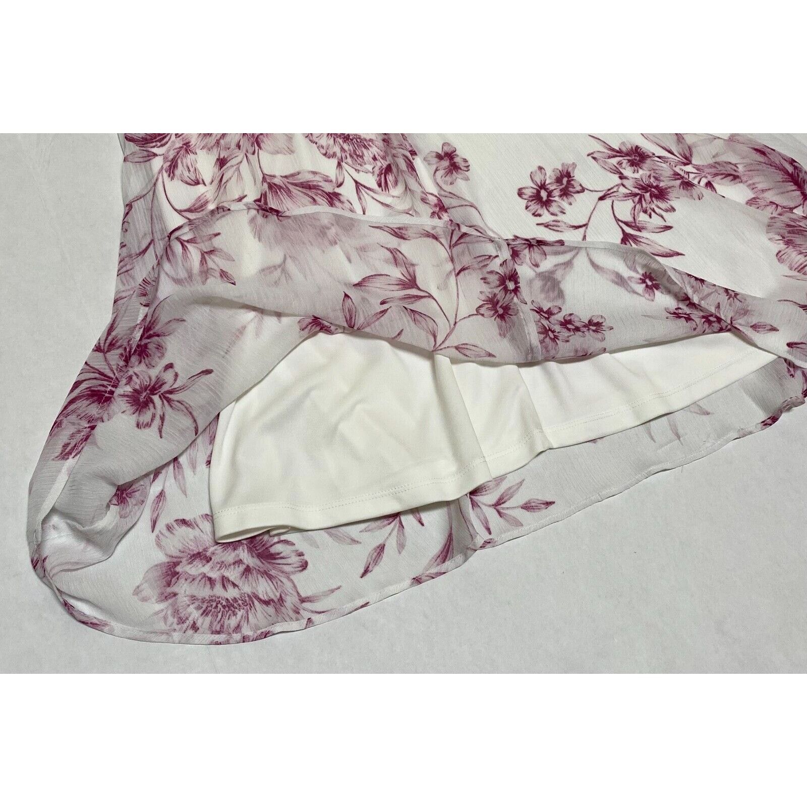 Calvin Klein Calvin Klein Women's Floral Print Dress Ruffled 10 NWT Size L / US 10 / IT 46 - 3 Thumbnail