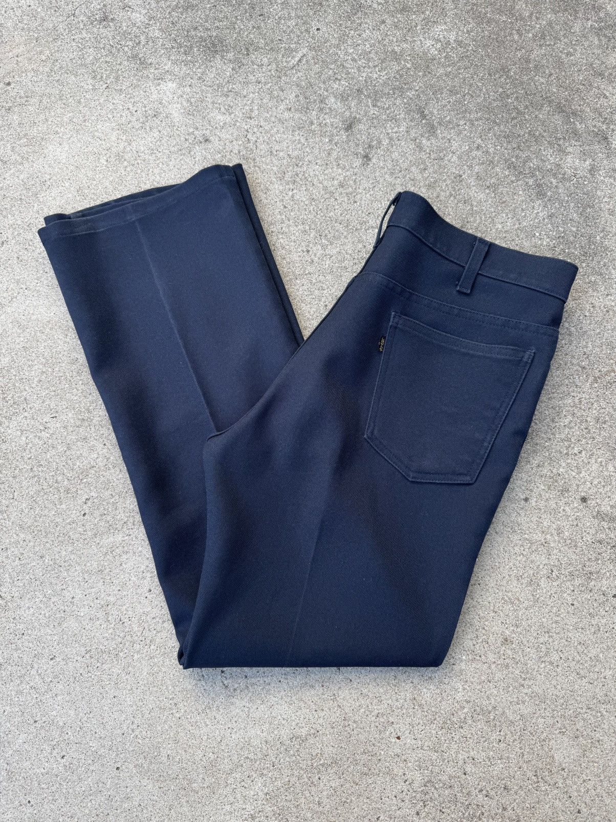 Levi's Vtg 70’s Levi’s 517 Flare Bootcut Polyester Navy Pants 35x30 Size US 35 - 1 Thumbnail