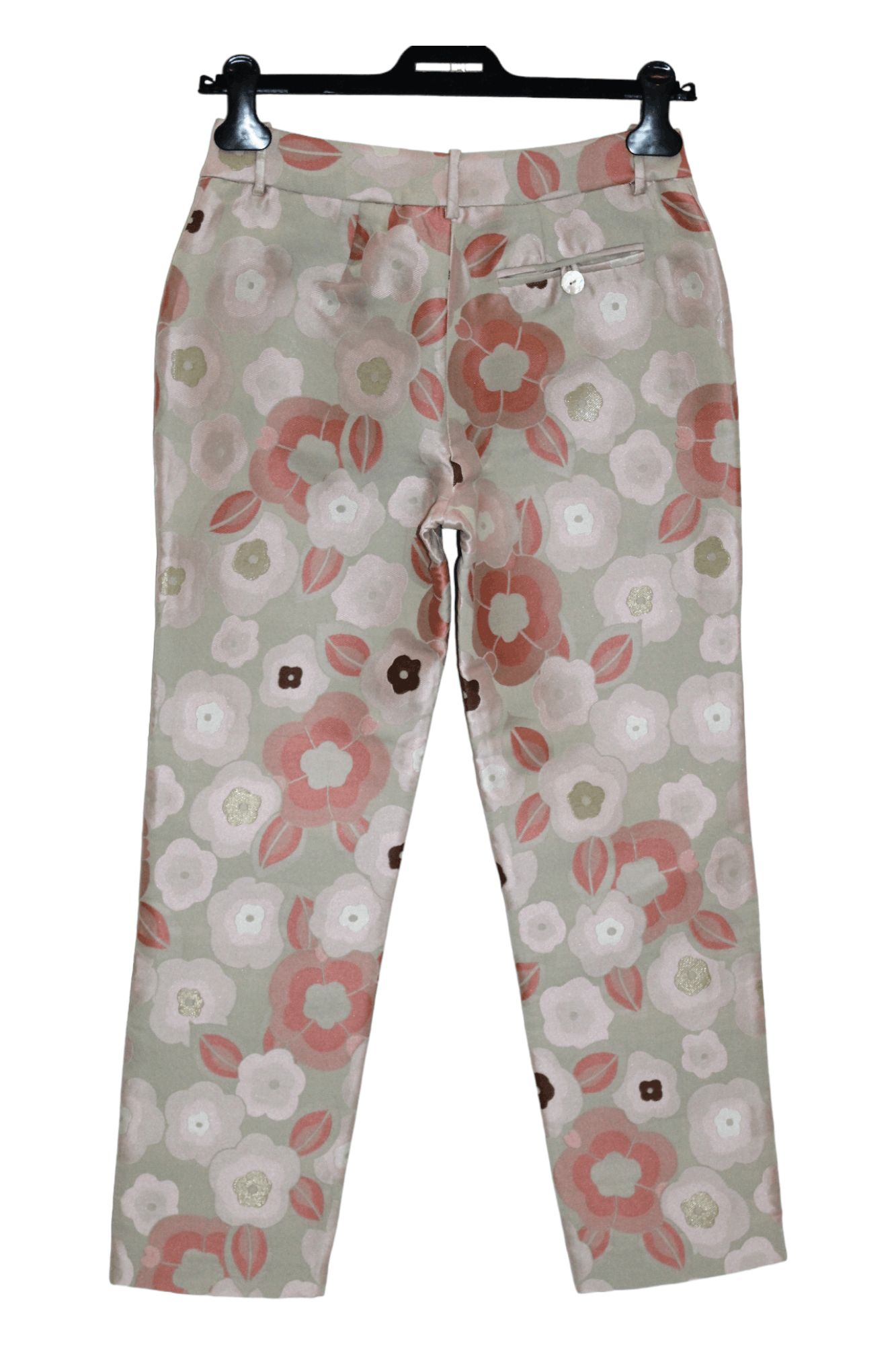 Martine Sitbon Sophie Sitbon Paris Floral Patterns Satin Fabric Luxury Pant Size 27" / US 4 / IT 40 - 8 Thumbnail