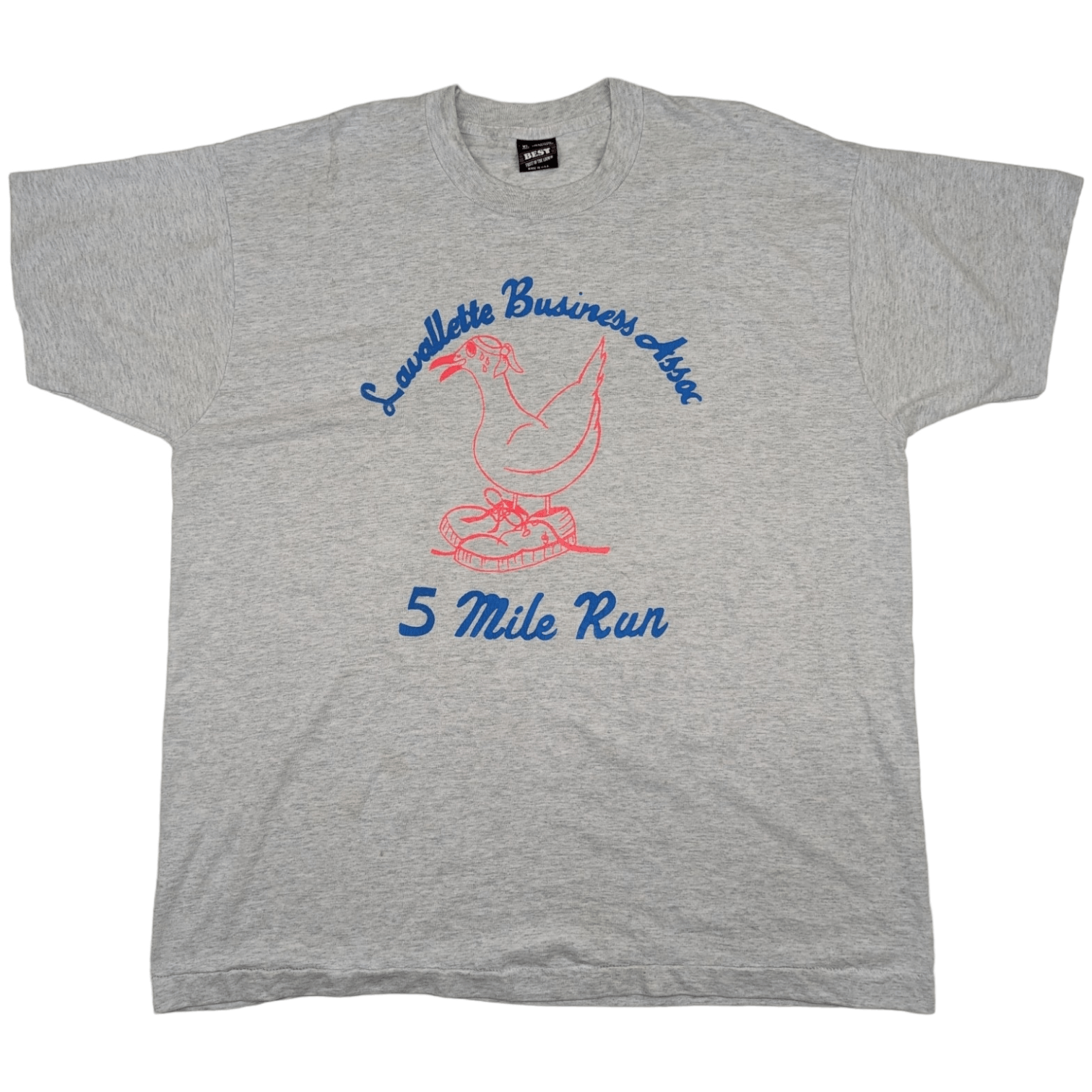 Fruit Of The Loom Vintage 80's LAVALLETTE 5 Mile Run Marathon T-Shirt Size US XL / EU 56 / 4 - 2 Thumbnail