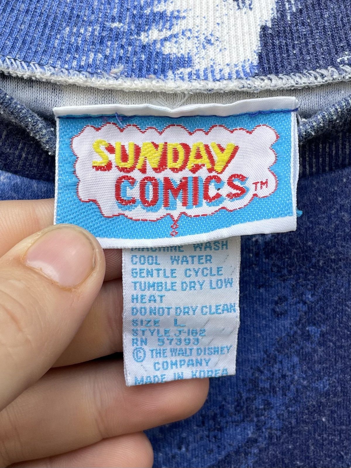 Vintage 80s sunday comics mickey & minnie tie dye S/S T Shirt Size US L / EU 52-54 / 3 - 2 Thumbnail