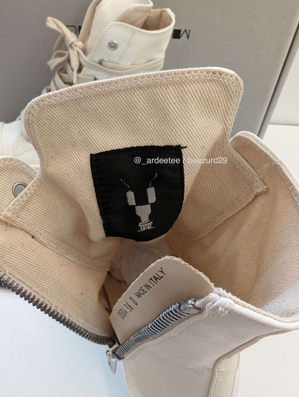 Rick Owens Drkshdw *NEW* SS20 PENTAGRAM DOUBLE BUMPER RAMONES CHALK WHITE 36 Size US 6 / IT 36 - 8 Thumbnail