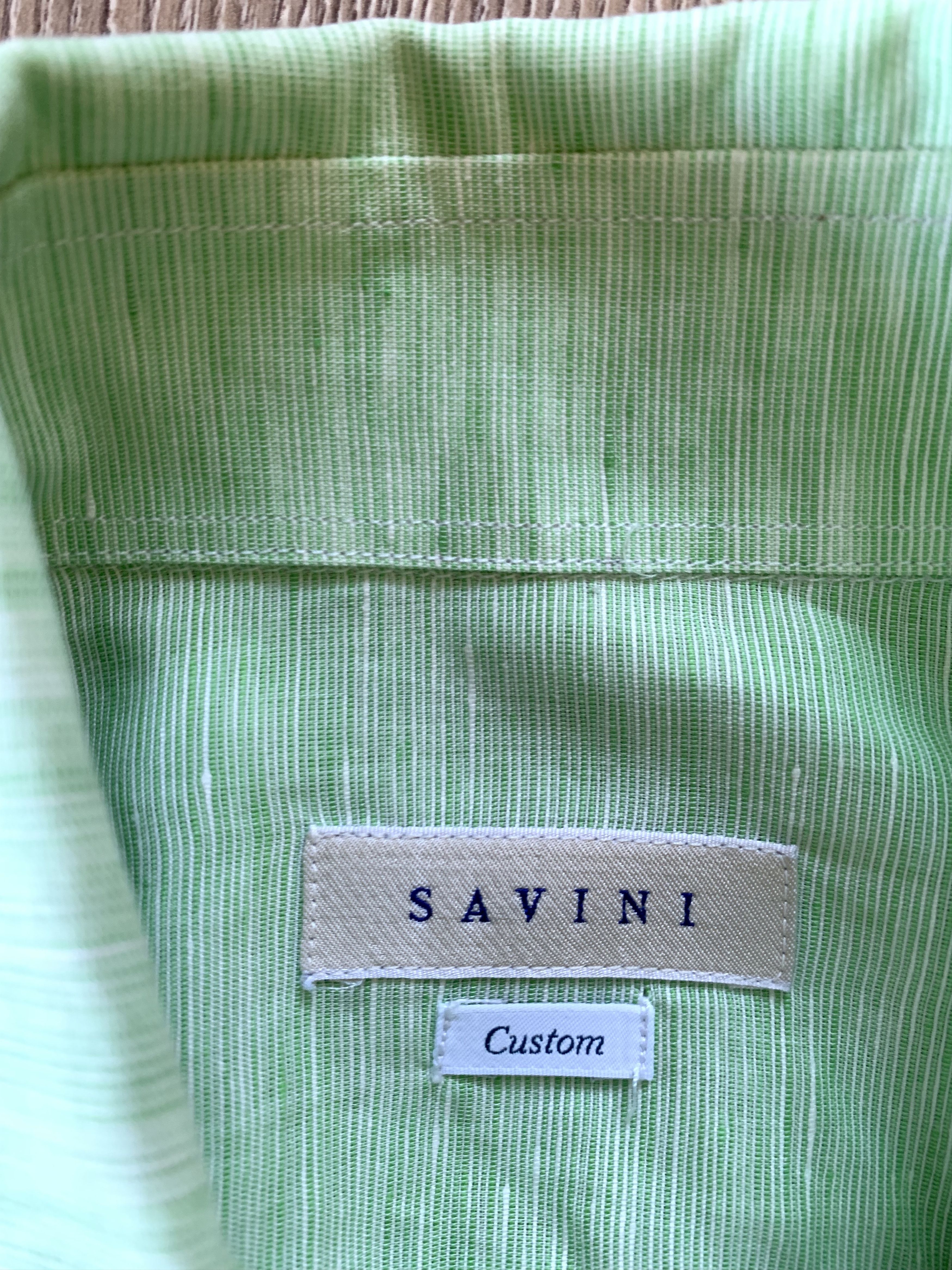 Designer Savini Mens Light Linen Cotton Summer Long Sleeve Shirt Size US M / EU 48-50 / 2 - 6 Thumbnail