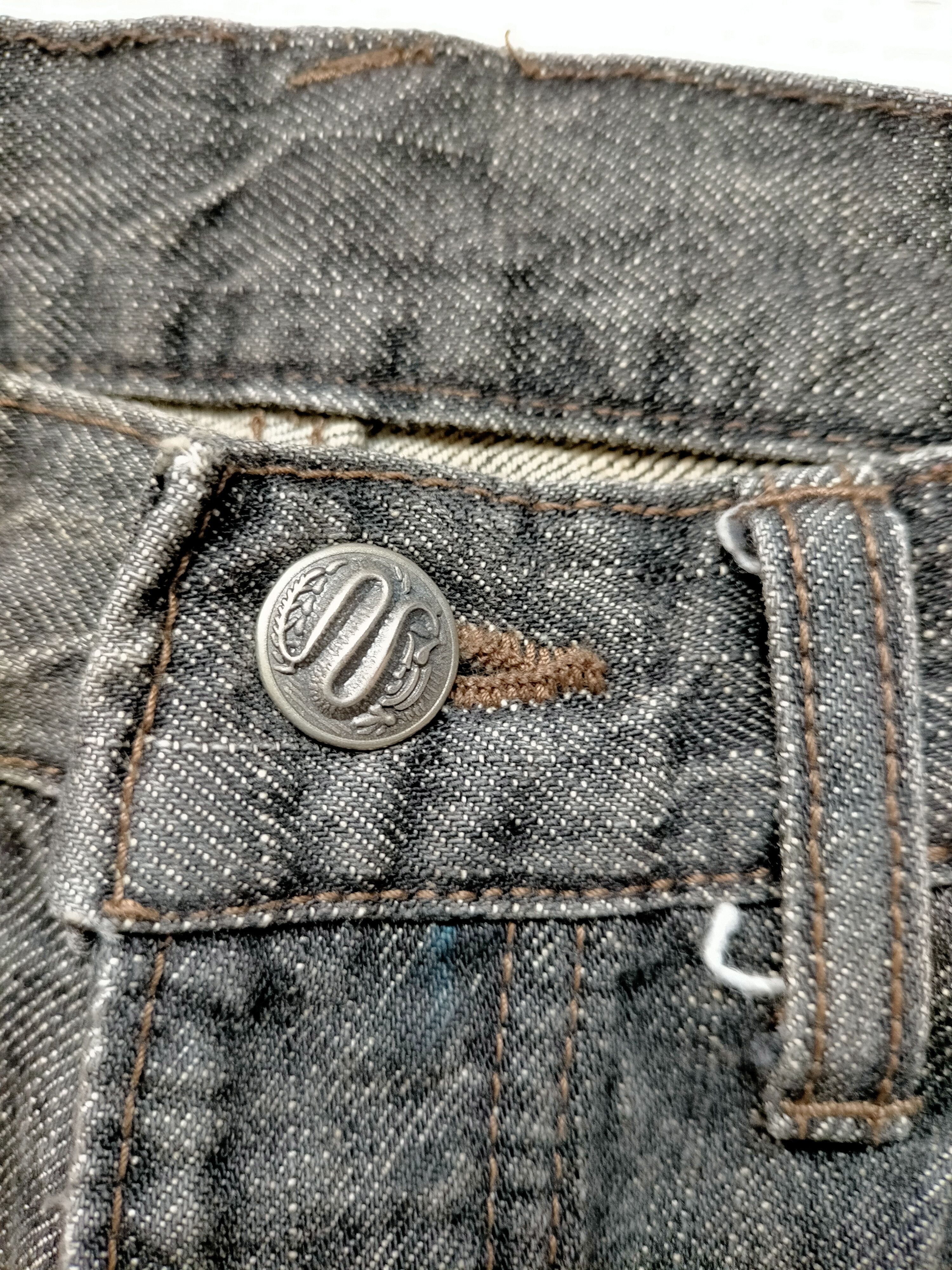 PPFM 🔥Rare ❗PPFM Patchwork Painted Black Button fly jeans Size US 31 - 20 Thumbnail