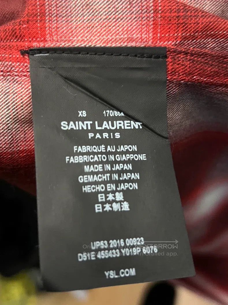 Saint Laurent Paris Saint Laurent Paris Saint Laurent red check cat-eye shirt, Size US XS / EU 42 / 0 - 6 Thumbnail