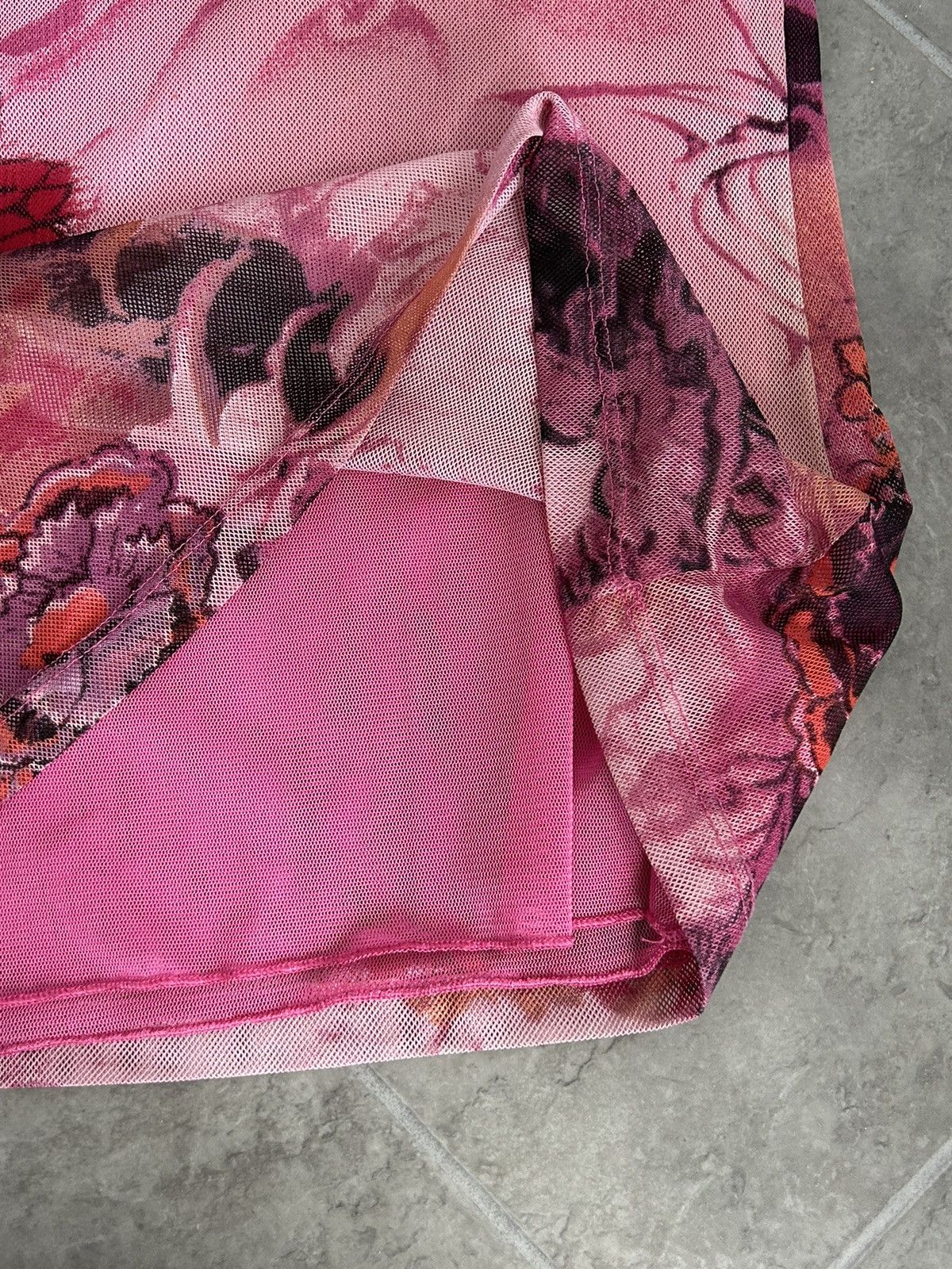 Vintage Vintage Floral Mesh Top T-Shirt Y2K avant garde Size S / US 4 / IT 40 - 5 Thumbnail