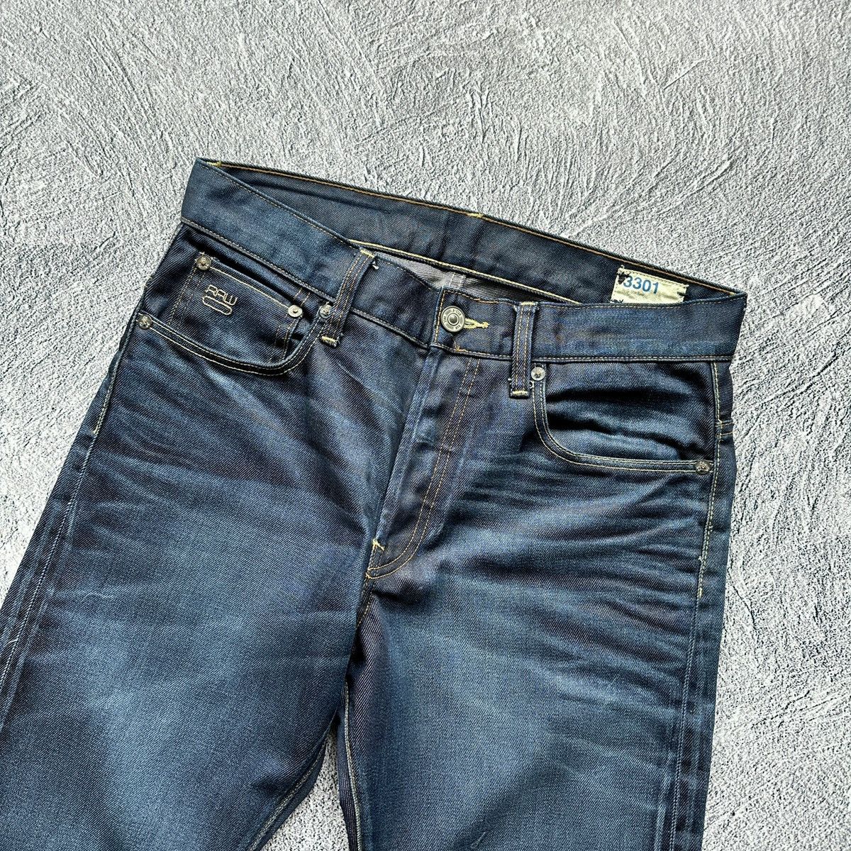G-Star Men’s Jeans G-Star Raw 3301 Straight Dark Blue Size: 31/30 Size US 31 - 7 Thumbnail