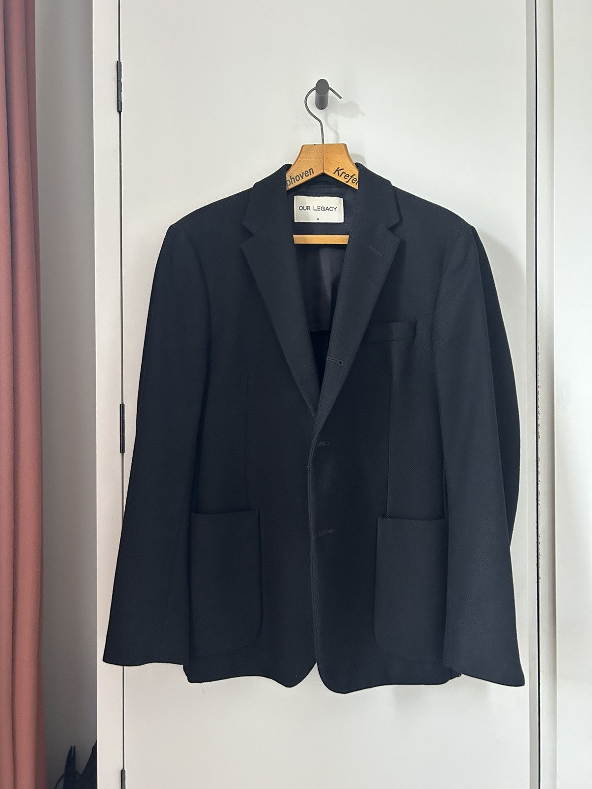 Our Legacy Our Legacy Black Blazer in Wool ‘Canvas’ Size 48S - 1 Thumbnail