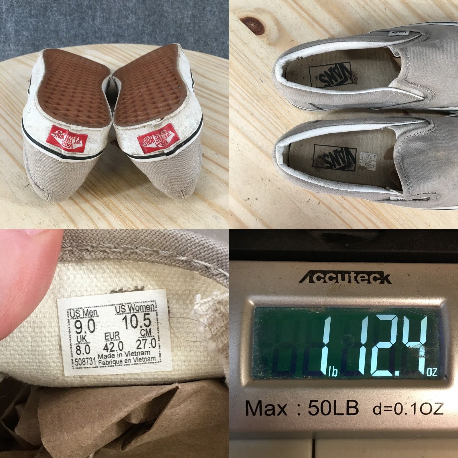 Vans VANS Classic Slip-On Men’s 9 Women’s 10.5 Gray Canvas Sneakers Shirt Shoes Flat Slip-On Casual Size L / US 10 / IT 46 - 10 Thumbnail