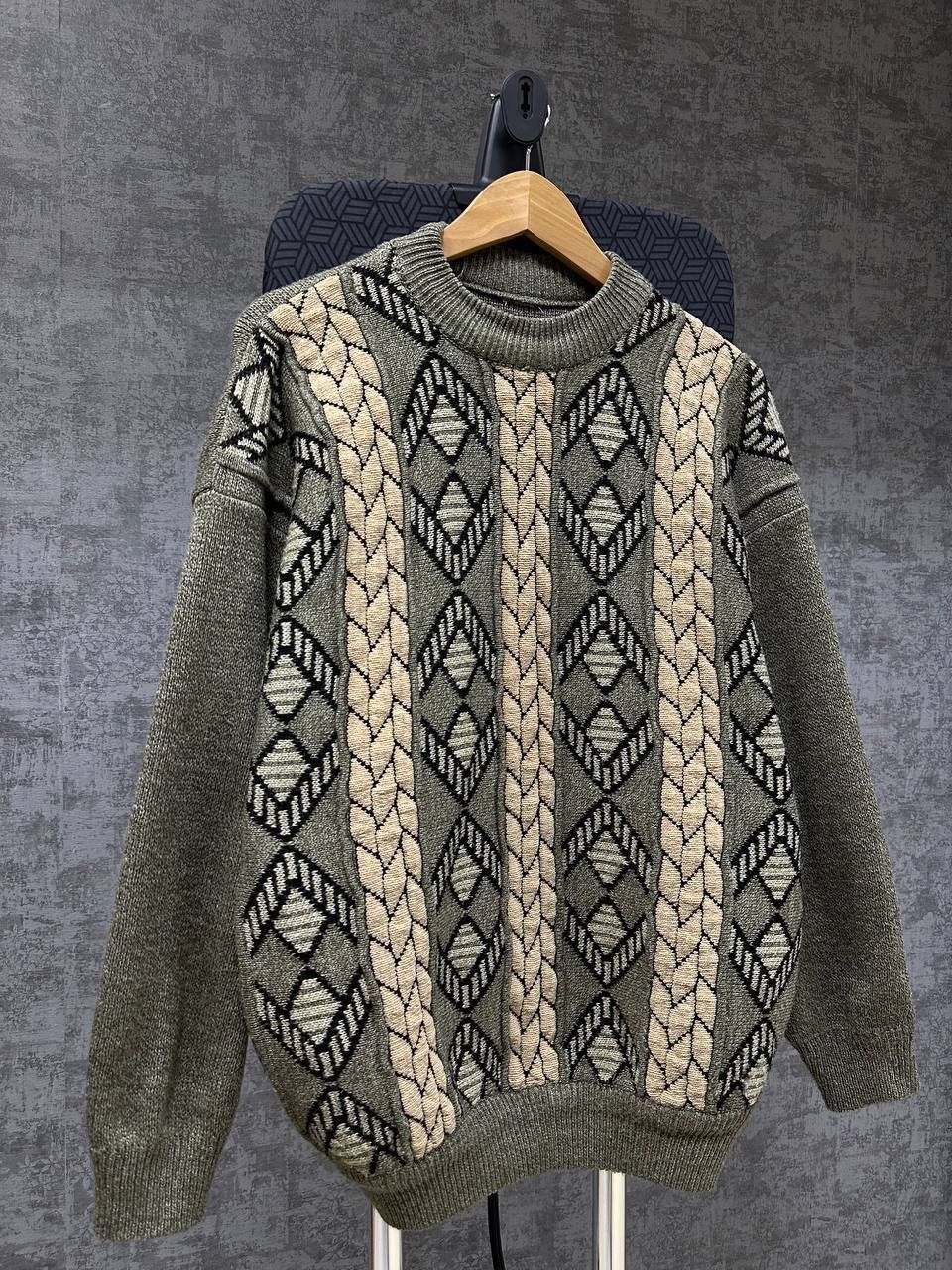 Coogi × Vintage Vintage Avant Garde Coogi Style Knit Sweater Green Size US M / EU 48-50 / 2 - 10 Thumbnail