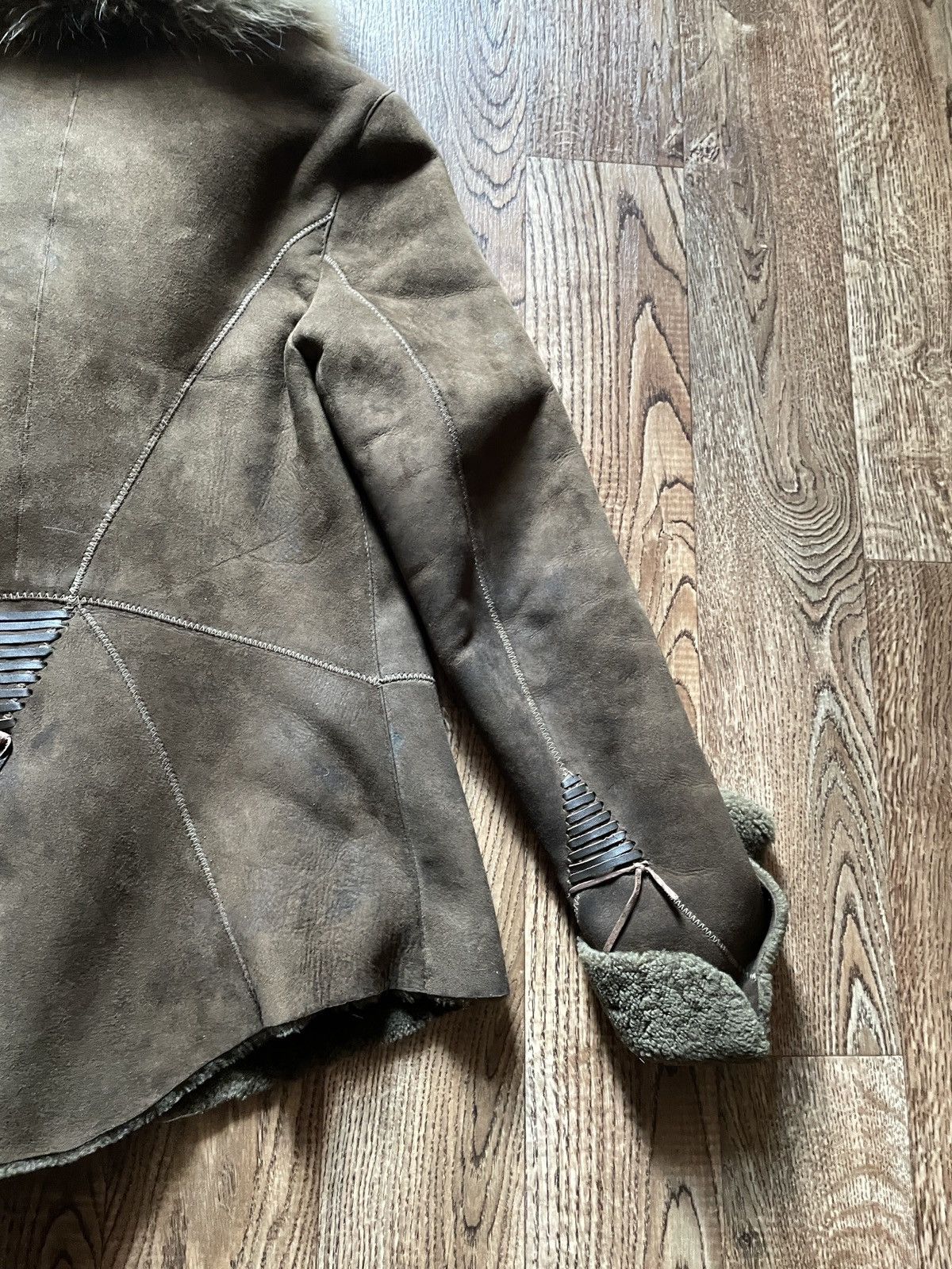 The Unbranded Brand Vintage Lamb Shearling Echtes Brown Long Overcoat y2k 90s Size XL / US 12-14 / IT 48-50 - 10 Thumbnail