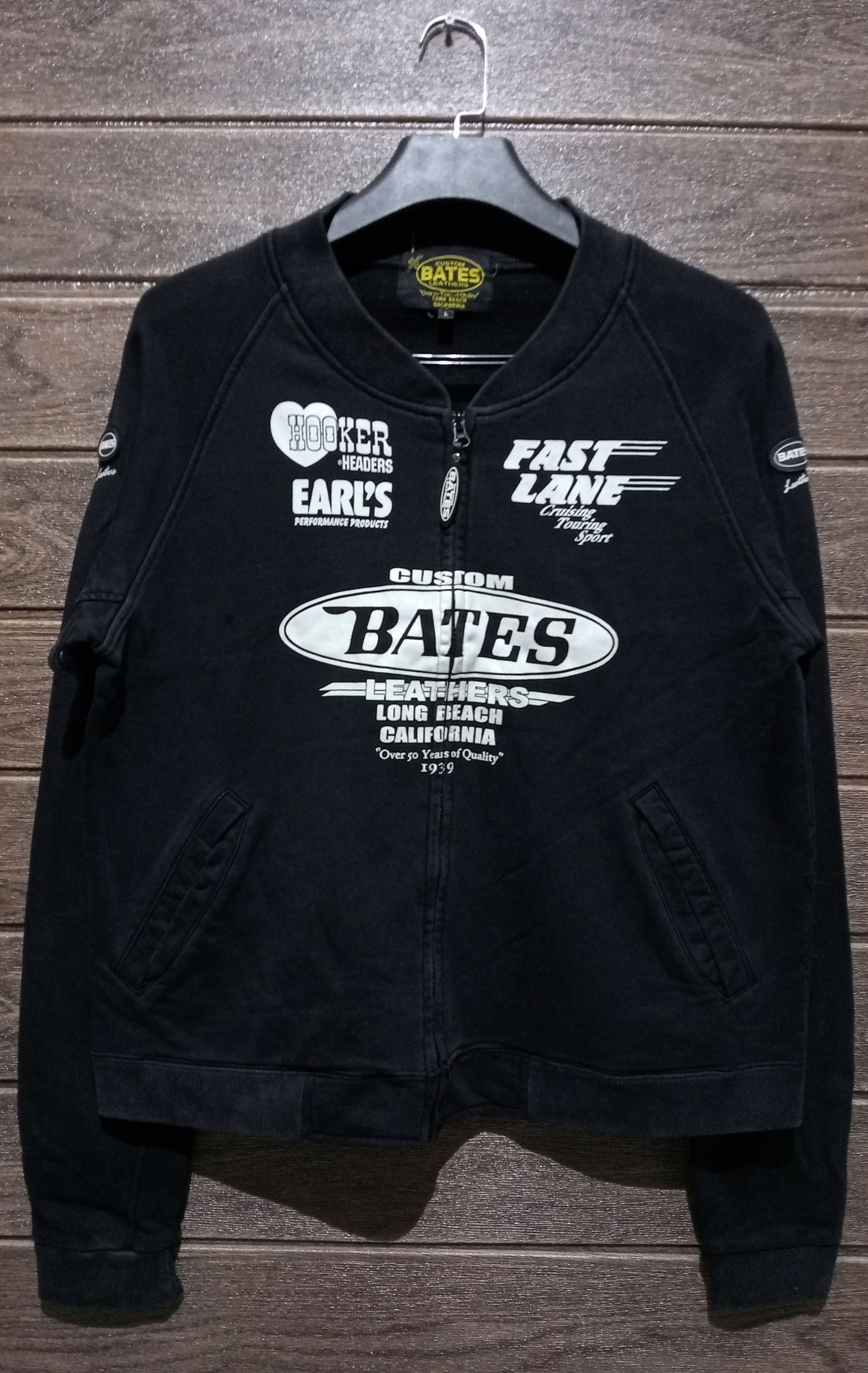 Custom Bates Leather Long Beach California Zipper Jacket