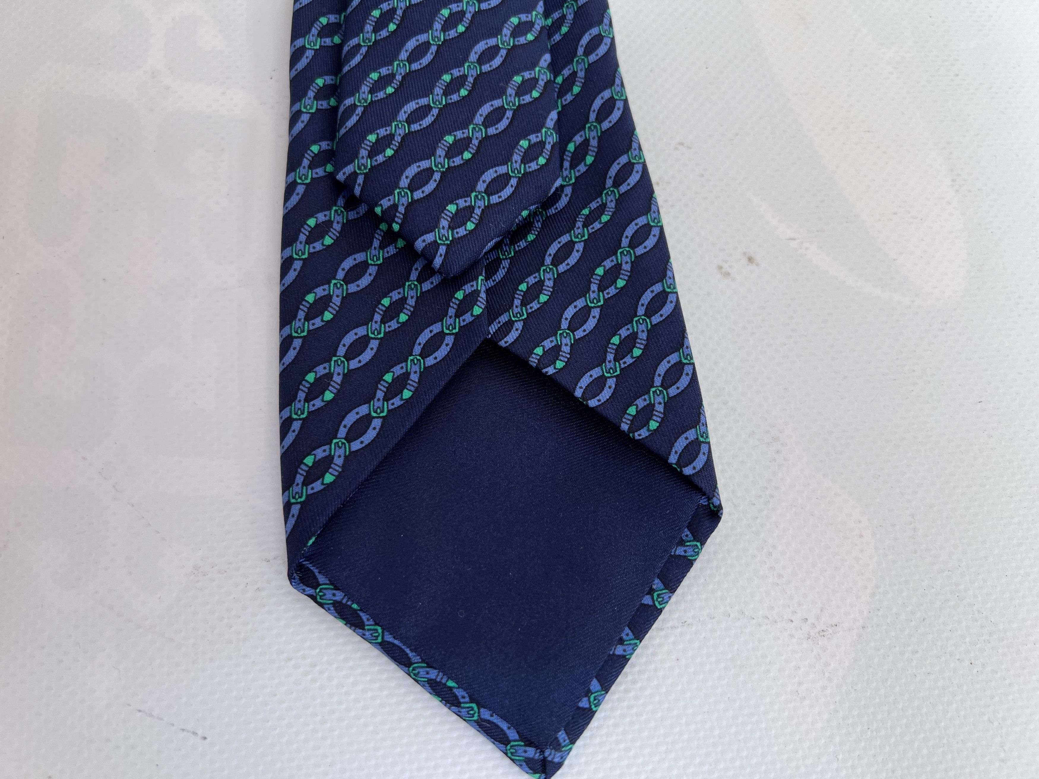 Hermes HERMES PARIS 7021 TA 100% SILK GEOMETRICAL NECK TIE Size ONE SIZE - 4 Thumbnail