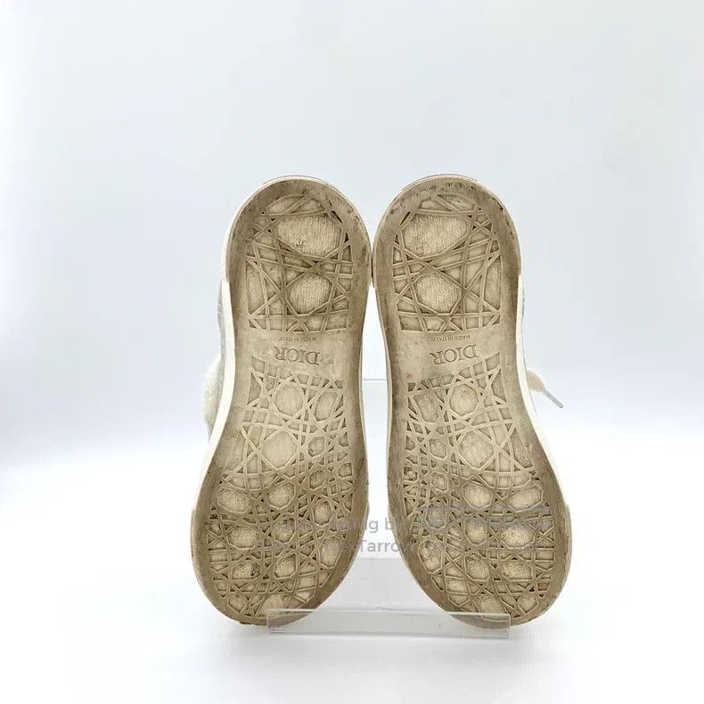 Dior Dior B33 beige logo printed round-toe cowhide lace-laced c Size US 7.5 / IT 37.5 - 5 Thumbnail