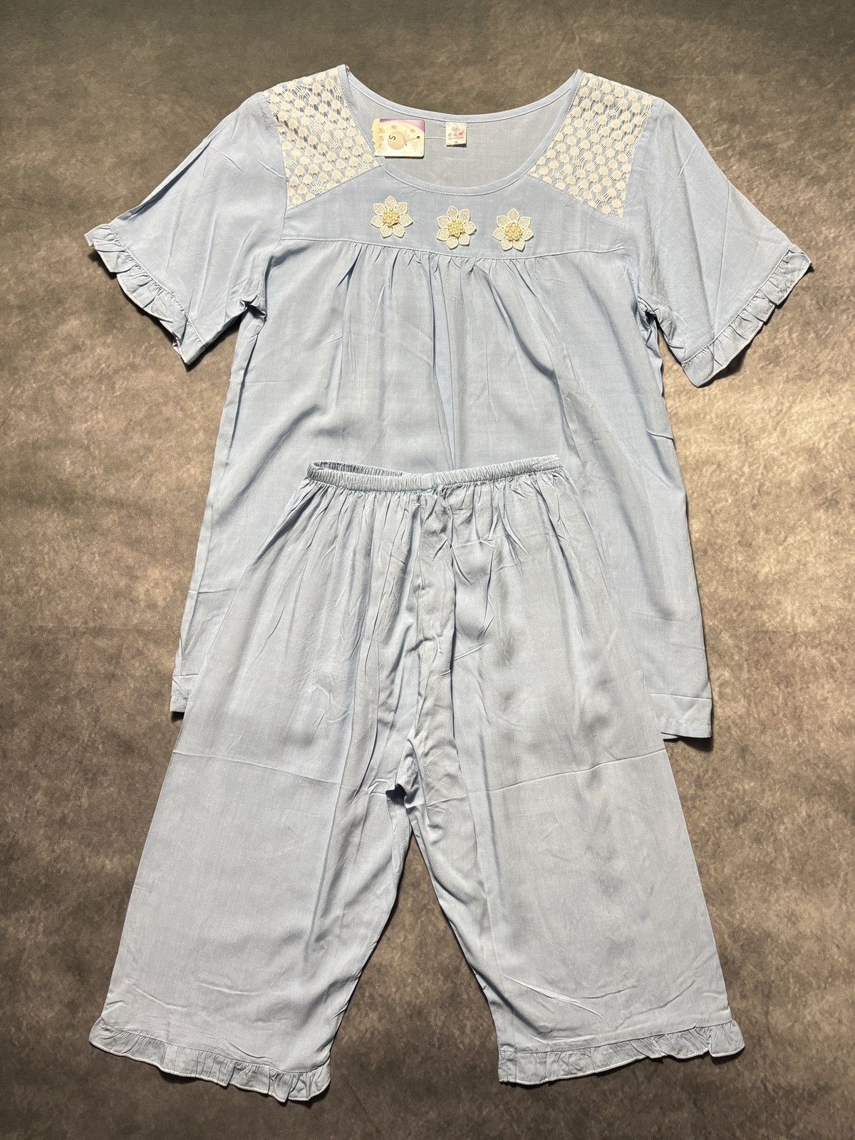 Vintage VIntage Pyjama Set Matching Two Piece Culotte Shorts Silk Size 26" / US 2 / IT 38 - 17 Thumbnail