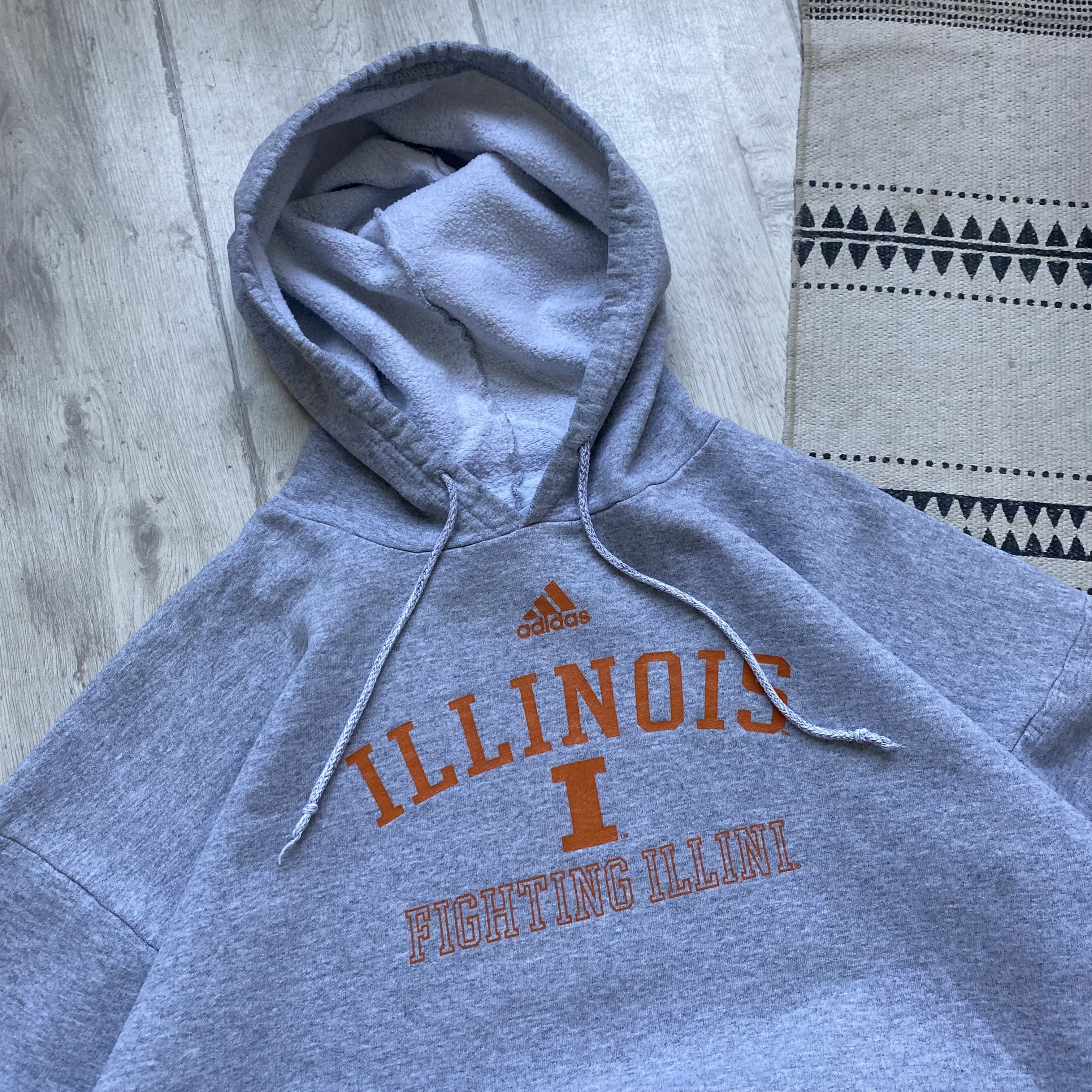 Adidas Vintage 90s Illinois illini University Boxy hoodie Adidas Size US L / EU 52-54 / 3 - 2 Thumbnail
