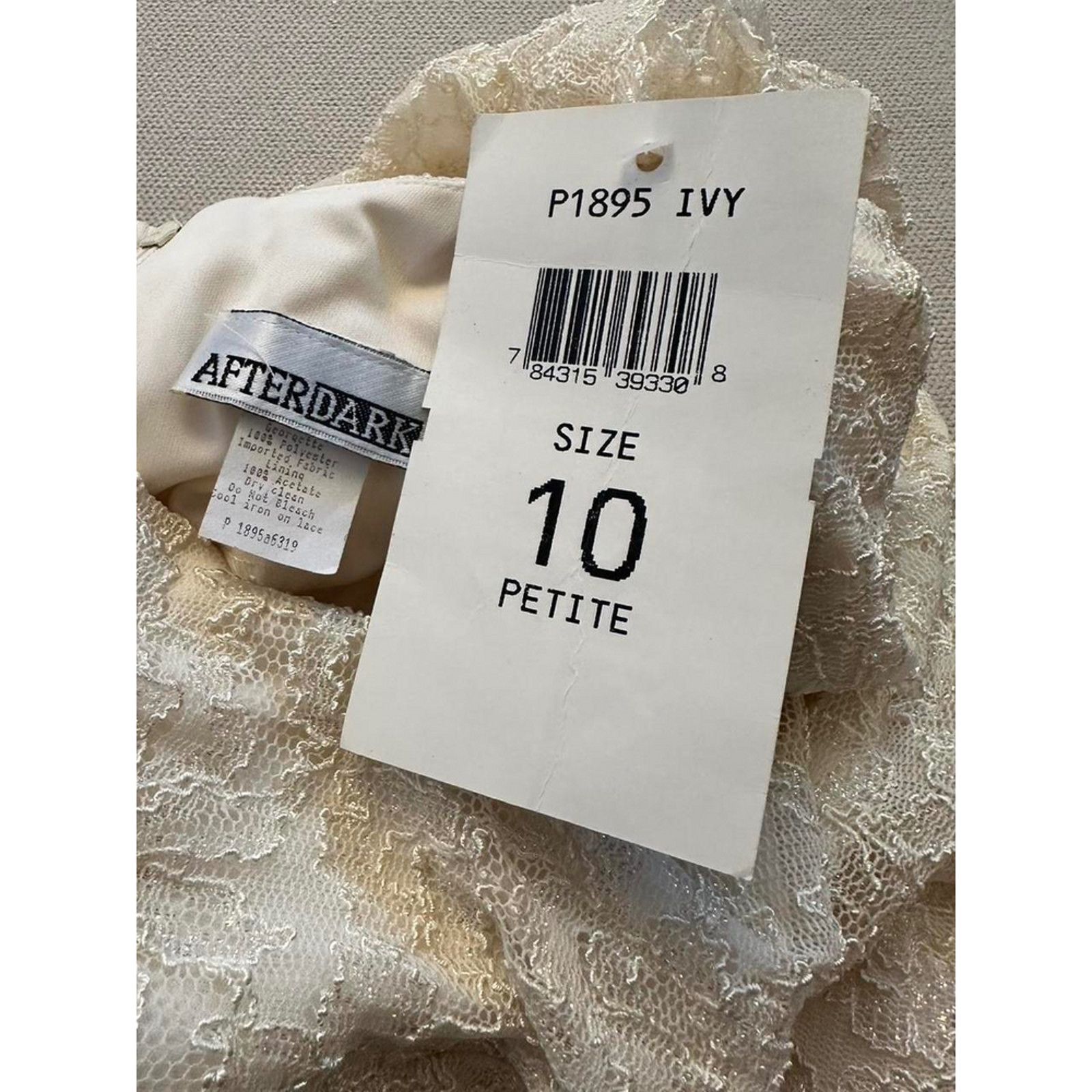 Other 80s Vintage wedding dress shoulder pad lace petite 10p Size L / US 10 / IT 46 - 4 Thumbnail