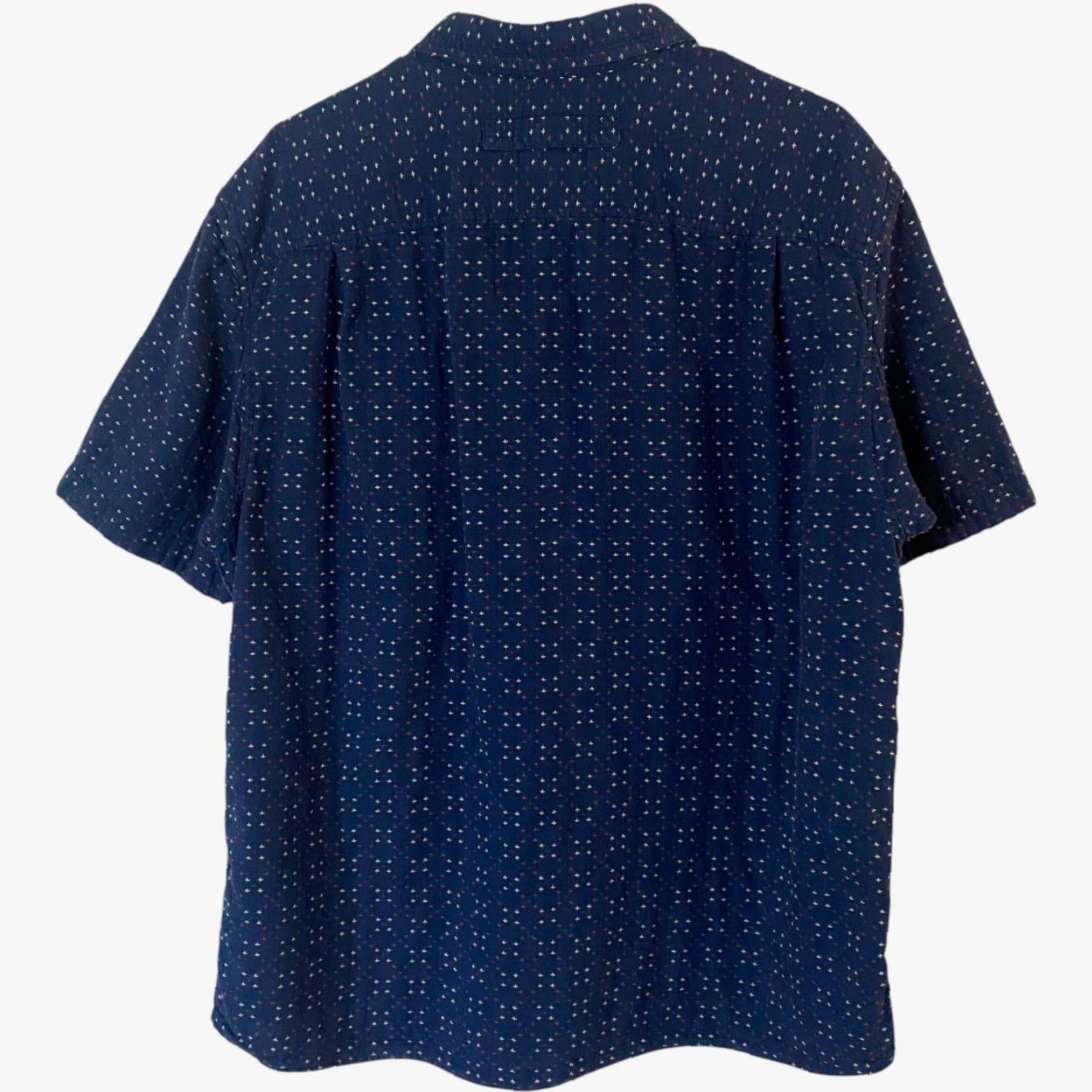 Vintage DULUTH Relaxed Fit Indigo Button-Up Shirt Men's Large Short Sleeve Geometric Blue Outdoor Classic Size US L / EU 52-54 / 3 - 4 Thumbnail