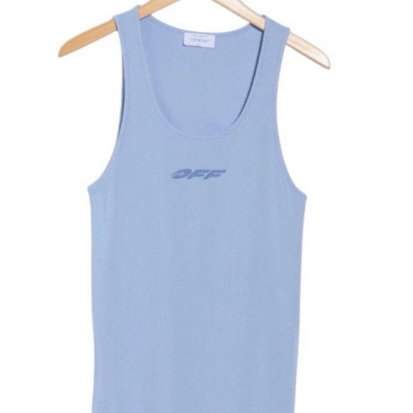 Off-White Off-White Stretch Cotton Logo Tan Blue L Size US L / EU 52-54 / 3 - 1 Thumbnail
