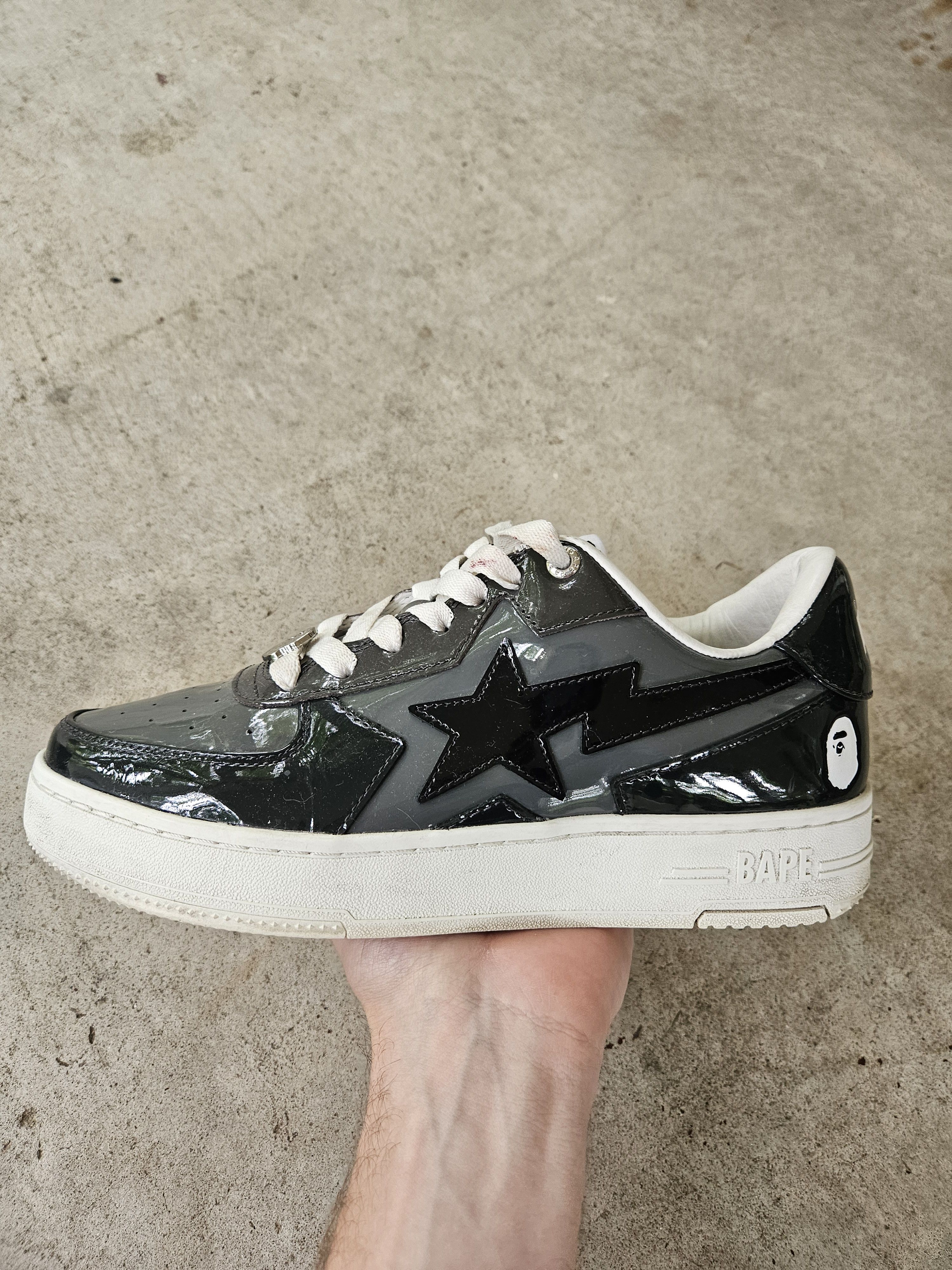 Bape Bapesta Glossy Black Gray M2 #4 Sneakers Size US 7 / EU 40 - 2 Thumbnail