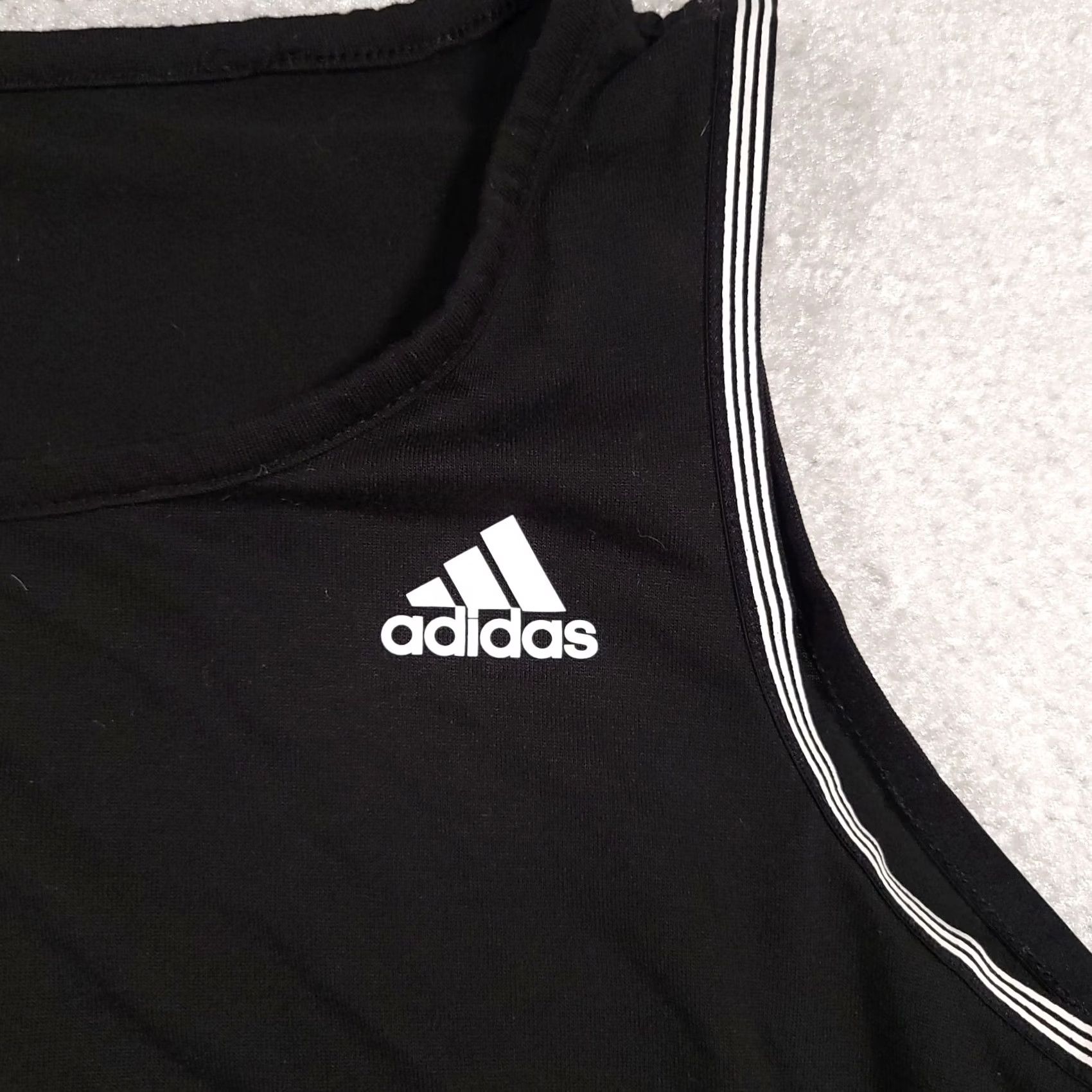 Adidas VINTAGE? No — Adidas Running Tank Women Medium Black Side Tie Short Athletic Shirt Size 32" / US 10 / IT 46 - 4 Thumbnail