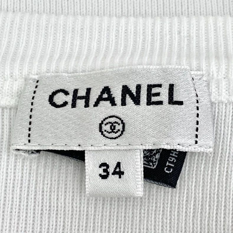 Chanel Chanel White Camellia Cotton TShirt -2505 Size US XXS / EU 40 - 6 Thumbnail
