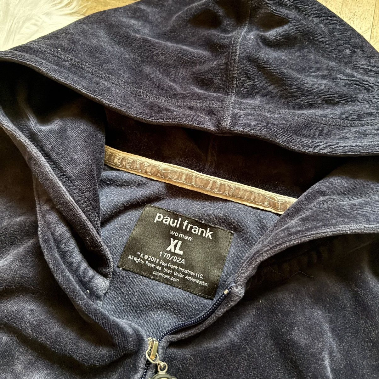 Paul Frank 📌 Vintage Paul Frank Y2K Velour Zip-Hoodie Size XL / US 12-14 / IT 48-50 - 6 Thumbnail