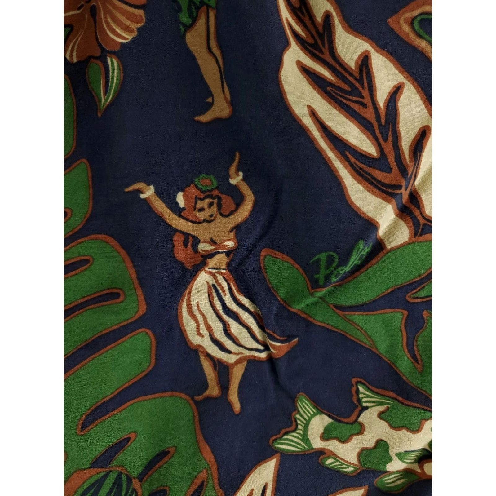 Vintage Polo Sport Swim Trunks Hawaiian Hula Girl Blue Green Lined Mens XL (37 Actual) Size US XL / EU 56 / 4 - 2 Thumbnail