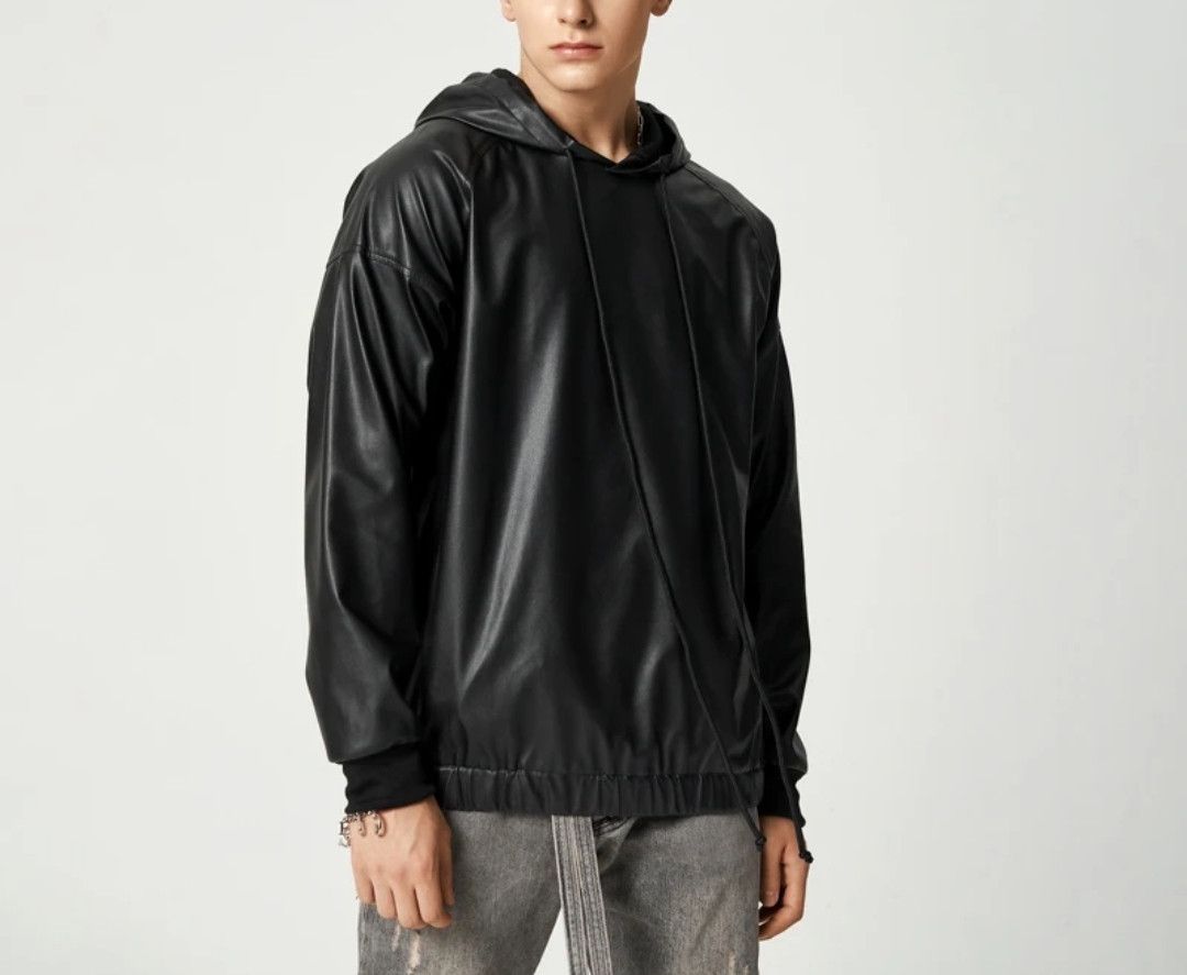 Vintage Reflective PU Leather Hooded Hoodies Size US S / EU 44-46 / 1 - 5 Thumbnail