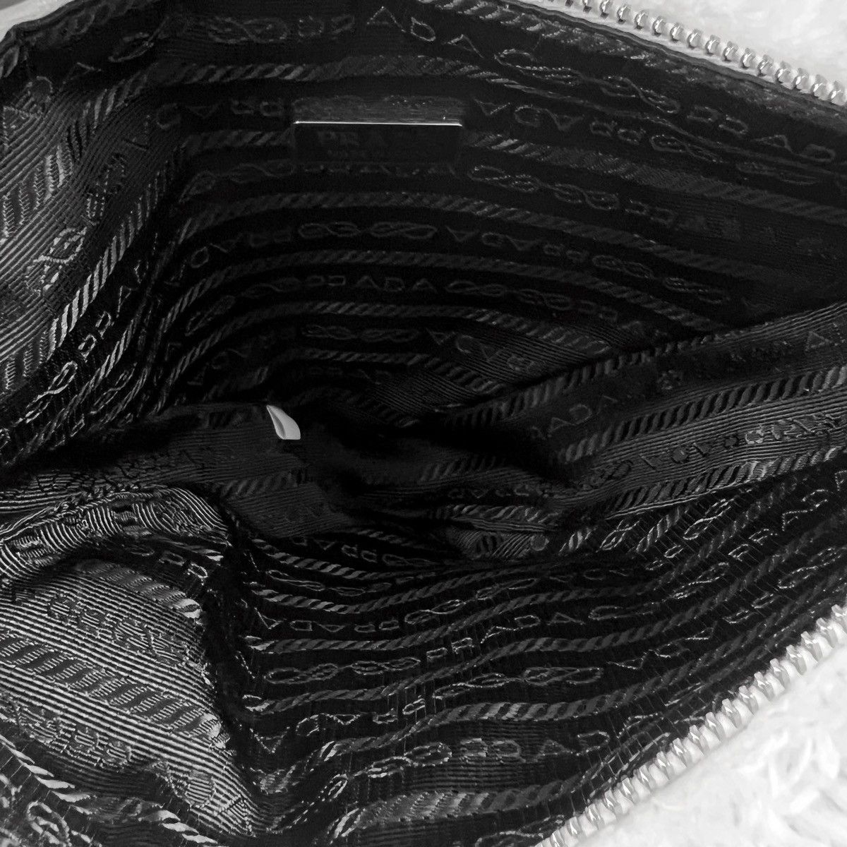 Prada Prada White Terrycloth Triangle Shoulder Bag Size ONE SIZE - 5 Thumbnail