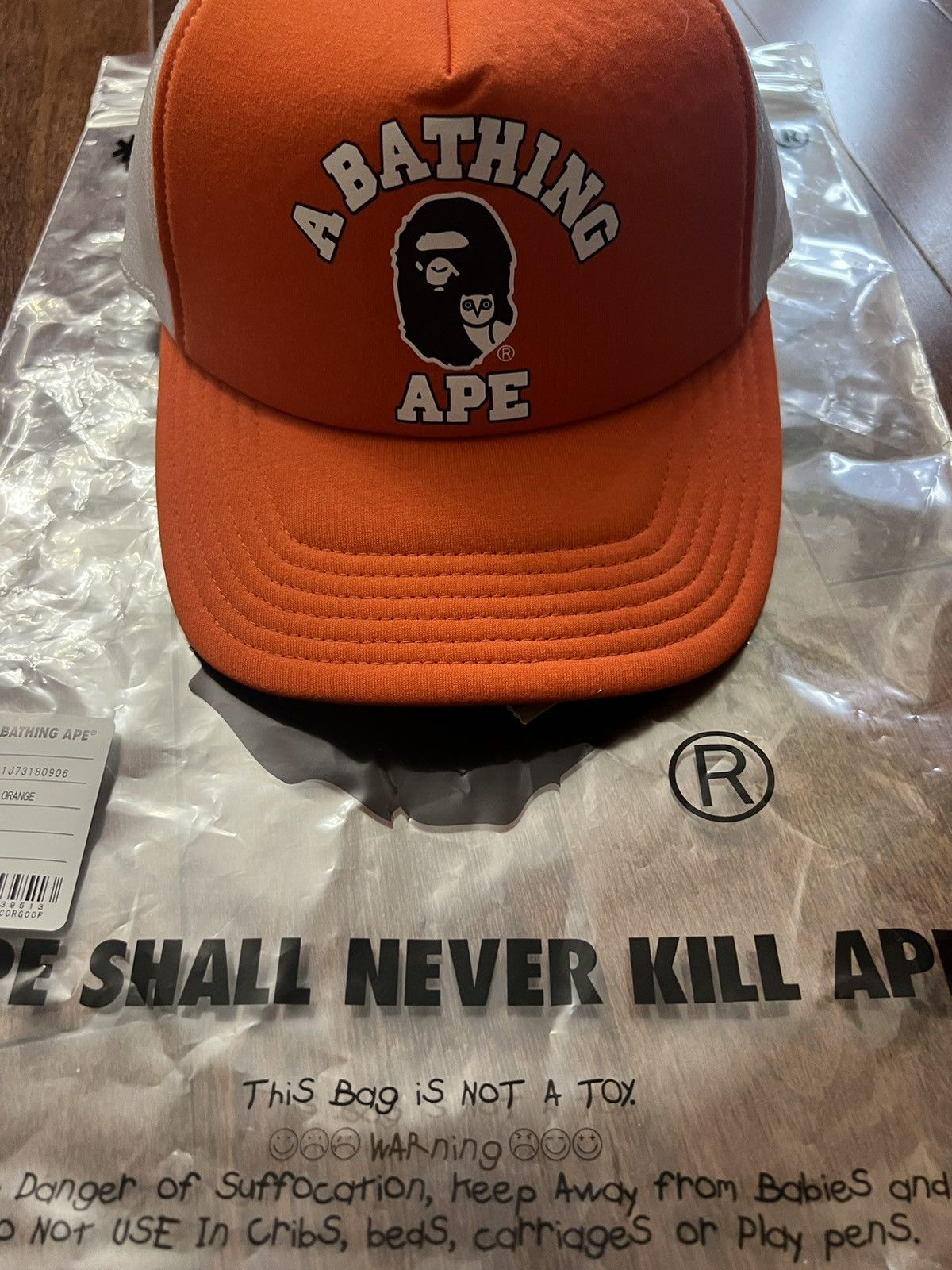 image of Bape X Ovo Mesh Cap in Orange, Men's