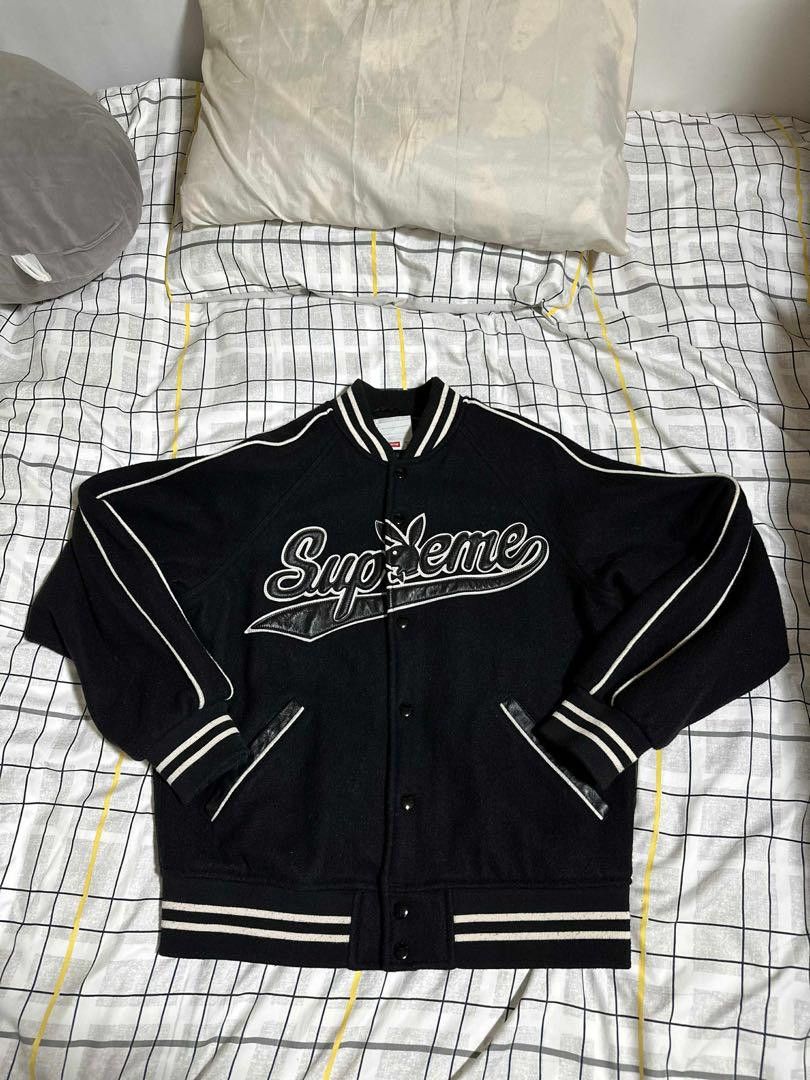 Playboy × Supreme SUPREME x PLAYBOY Wool Varsity Jacket Black S Size US S / EU 44-46 / 1 - 1 Thumbnail