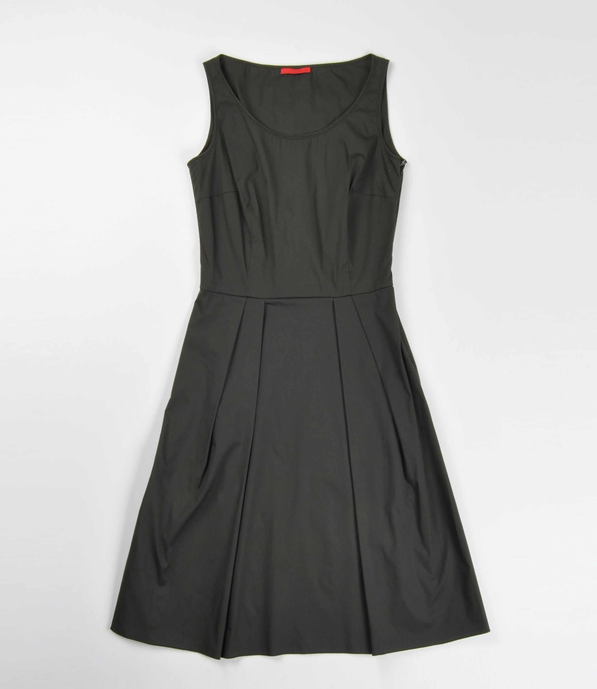 Prada Prada Olive Green A-Line Structured Timeless Dress Size S / US 4 / IT 40 - 4 Thumbnail
