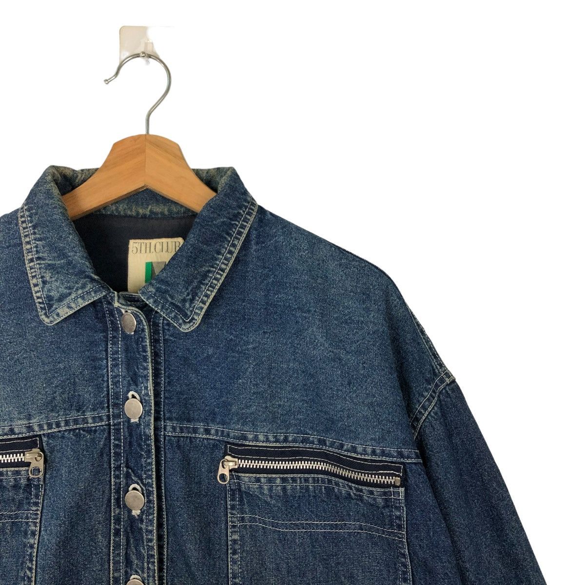 Japanese Brand 🔥CROPPED DENIM BIKER JACKET 5TH CLUB MELROSE ISSEY MIYAKE Size US M / EU 48-50 / 2 - 5 Thumbnail