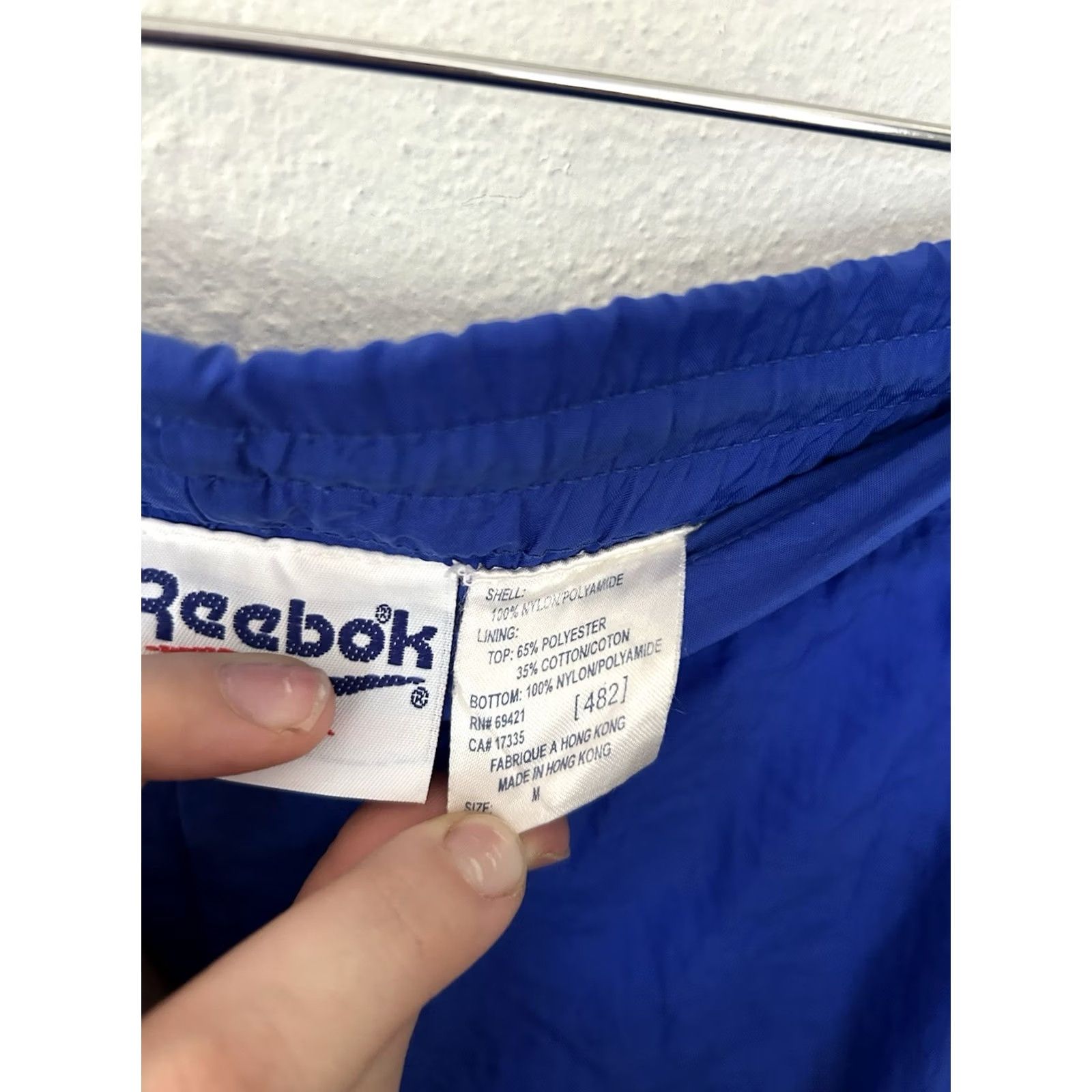 Reebok VINTAGE Reebok Track Pants Mens M Blue Lined Nylon Y2K Baggy 90s Joggers Size US 31 - 7 Thumbnail