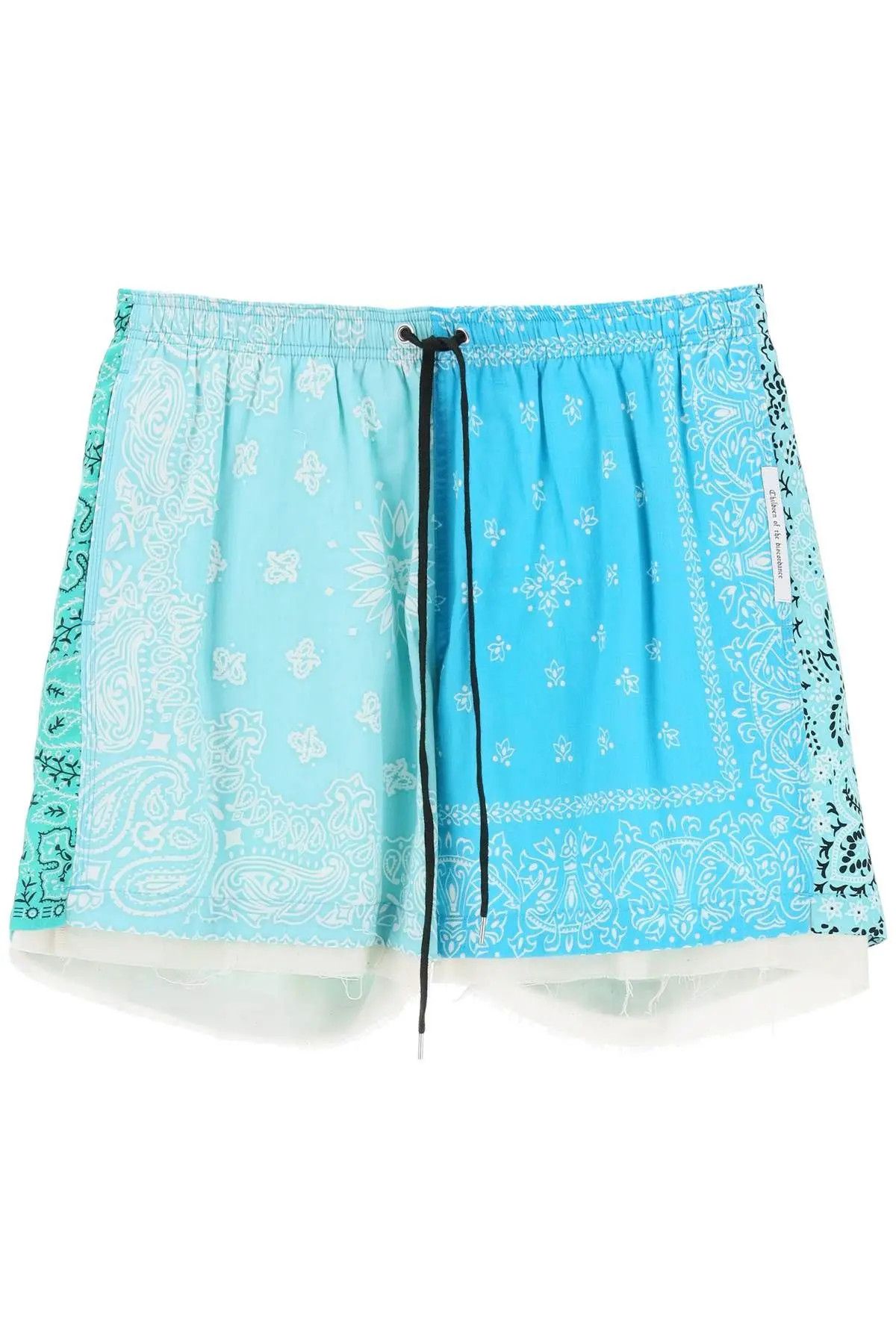 image of Children Of The Discordance O1S22I1N0224 Bandana Patchwork Short In Light Blue, Men's (Size 30)