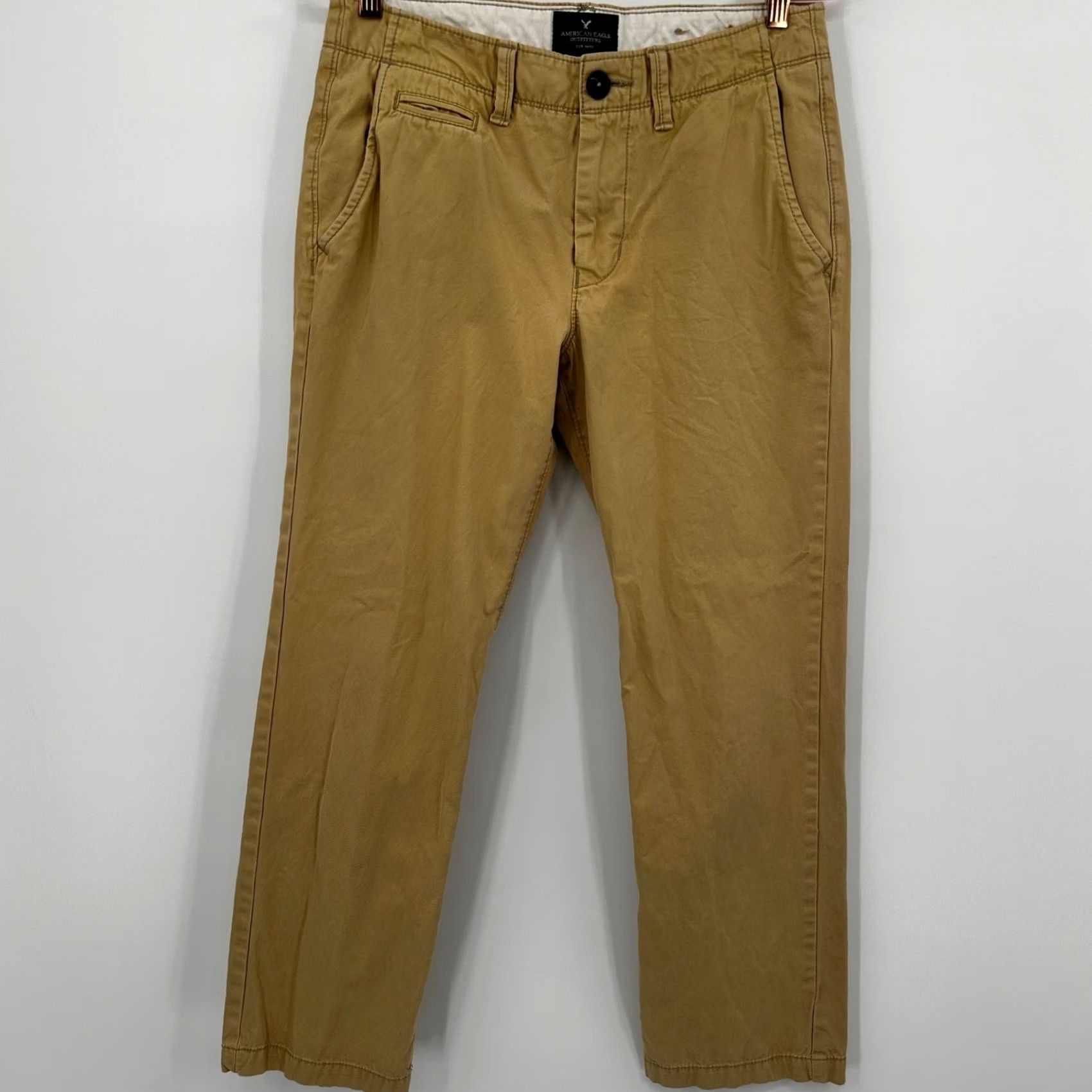 American Eagle Outfitters American Eagle Chino Pants Mens 30x30 Original Straight Cotton Khaki Tan Preppy Size US 30 / EU 46 - 4 Thumbnail