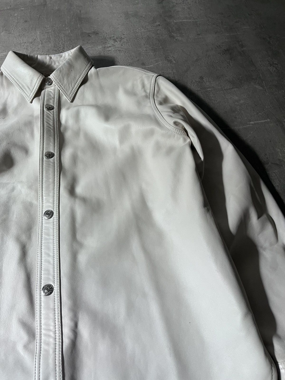 Acne Studios Acne Studios Bia Konst white lamb leather shirt jacket rare Size US M / EU 48-50 / 2 - 6 Thumbnail