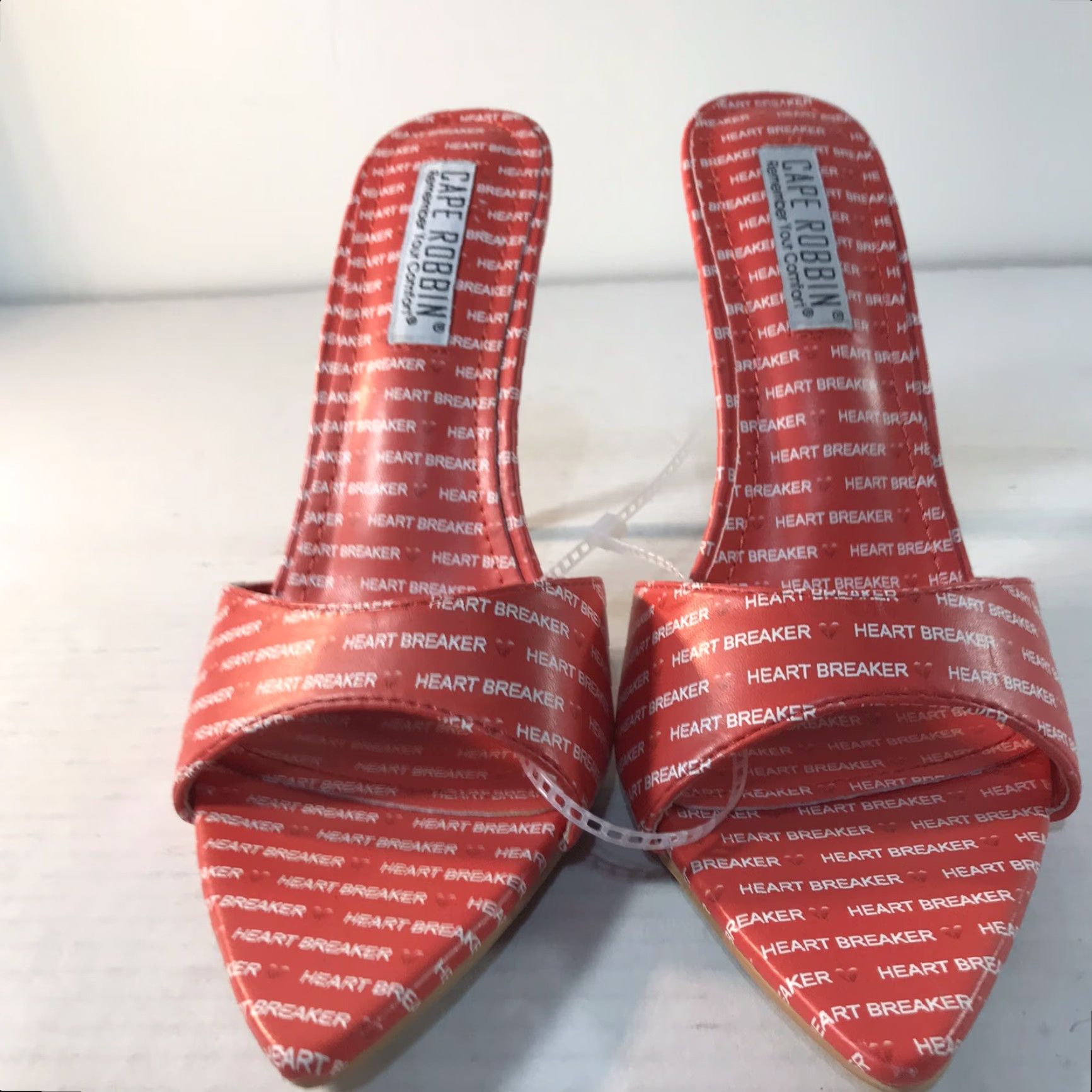 Vintage Cape Robin Women's 4.5in Open Toe Stiletto Heels Red/White Casual Party Shoes Size 9 Size US 9 / IT 39 - 3 Thumbnail