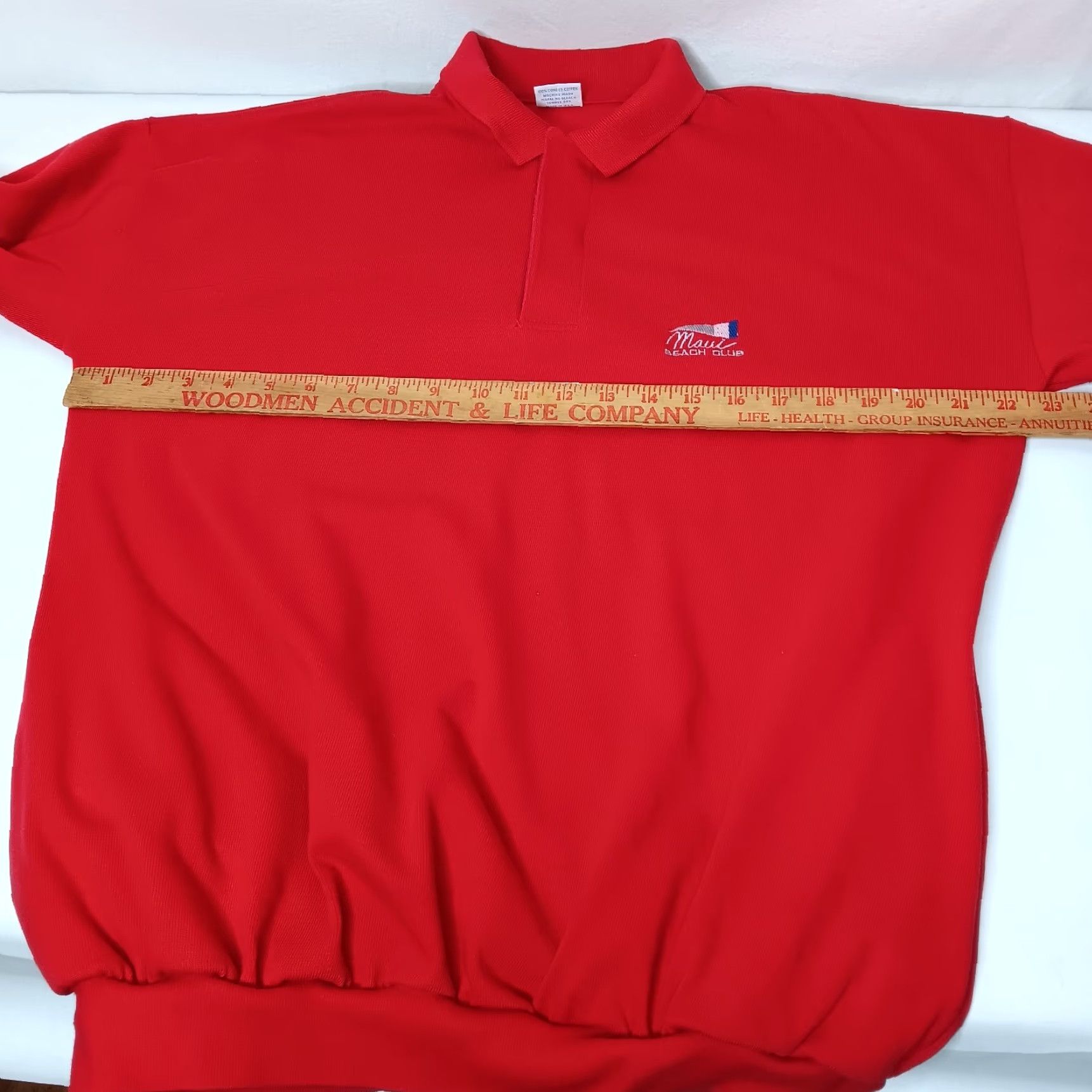Vintage Crazy Shirts Hawaii Polo Shirt Long Sleeve Men L Red Collared Beach Maui Club Embroidered Solid Shirt Size US L / EU 52-54 / 3 - 6 Thumbnail
