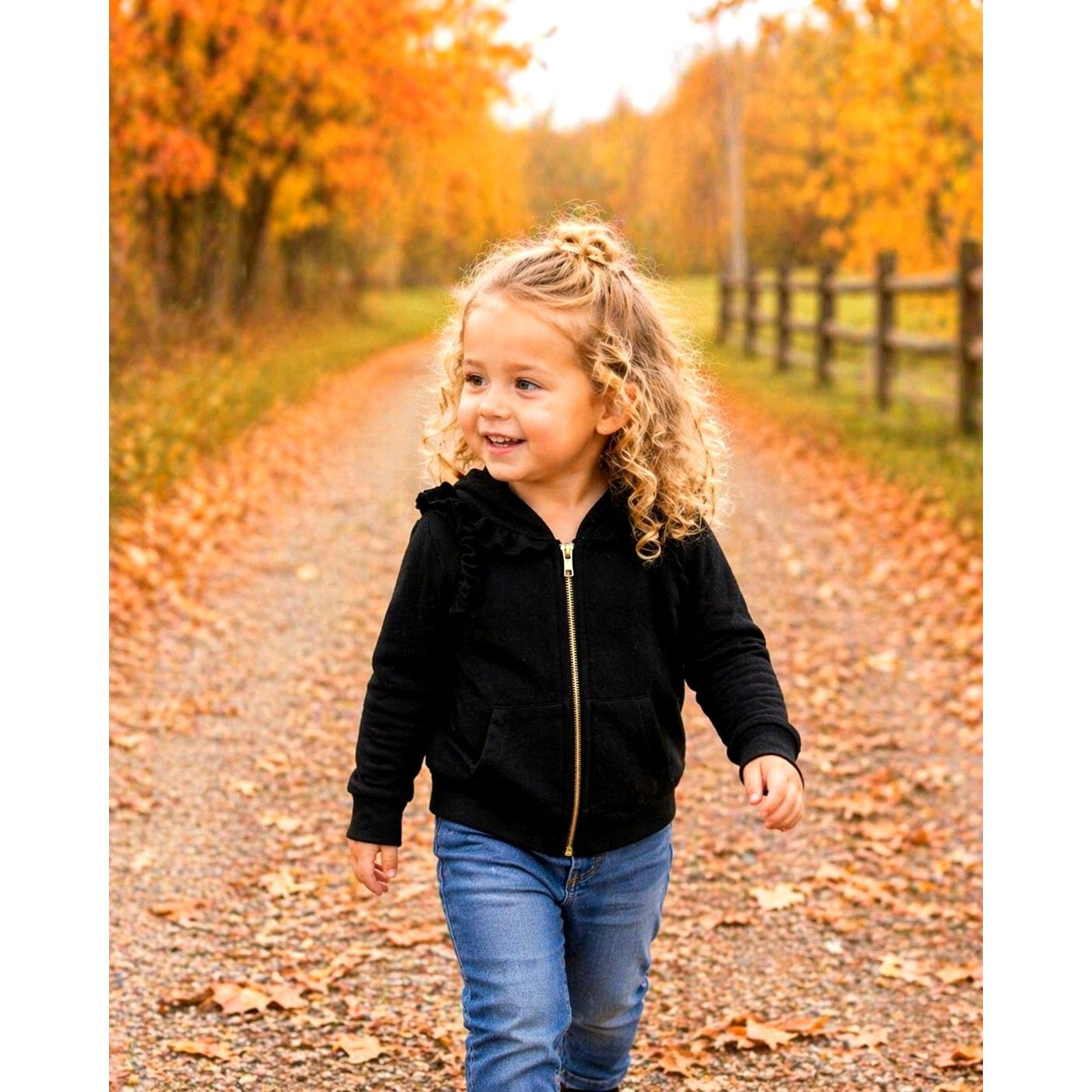 Other Chaser Girls Long Sleeve Hoodie Ruffle Detail Black - size 3 Size ONE SIZE - 1 Thumbnail