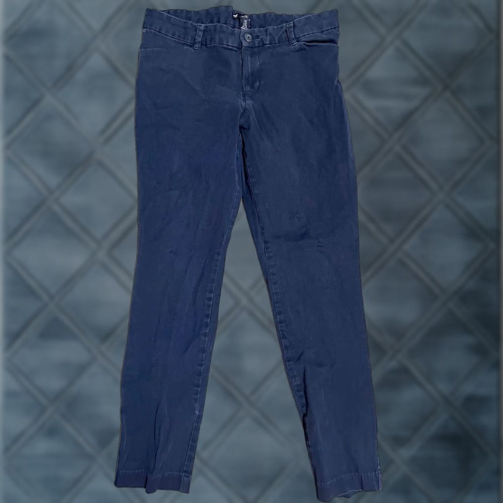 Gap GAP Women's Cropped Pants City Style Slim City Navy Blue 8 Cotton Blend 97% Cotton 3% Spandex Regular Size 30" / US 8 / IT 44 - 1 Thumbnail