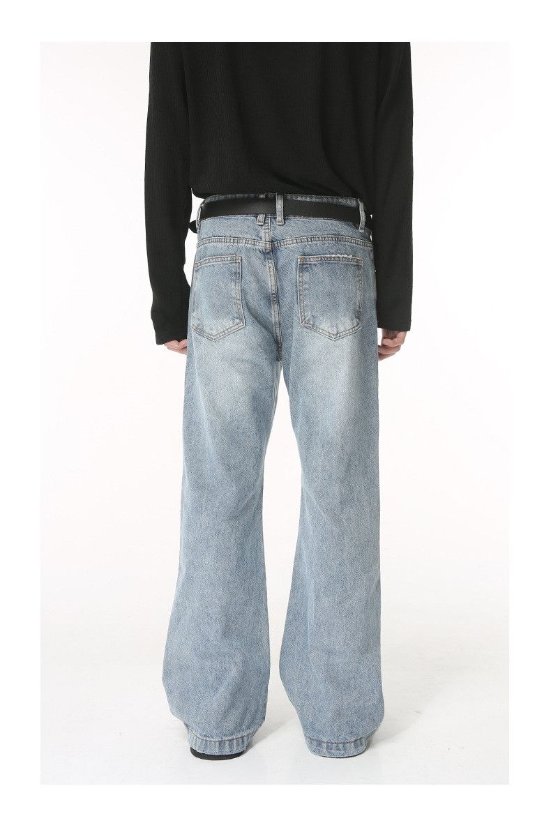 Japanese Brand × Jean Simple whitened light blue flared denim trousers Size US 33 - 3 Thumbnail