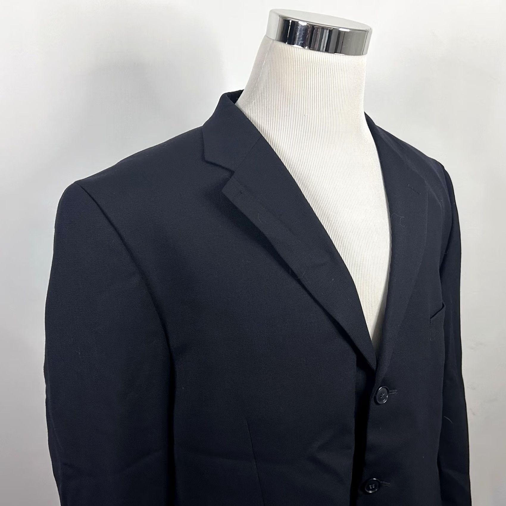 Alfani Alfani Sport Coat 44R Wool Black Three-Button Fully Lined Jacket/Vest Notch Lapel Mens Regular Size US XS / EU 42 / 0 - 2 Thumbnail
