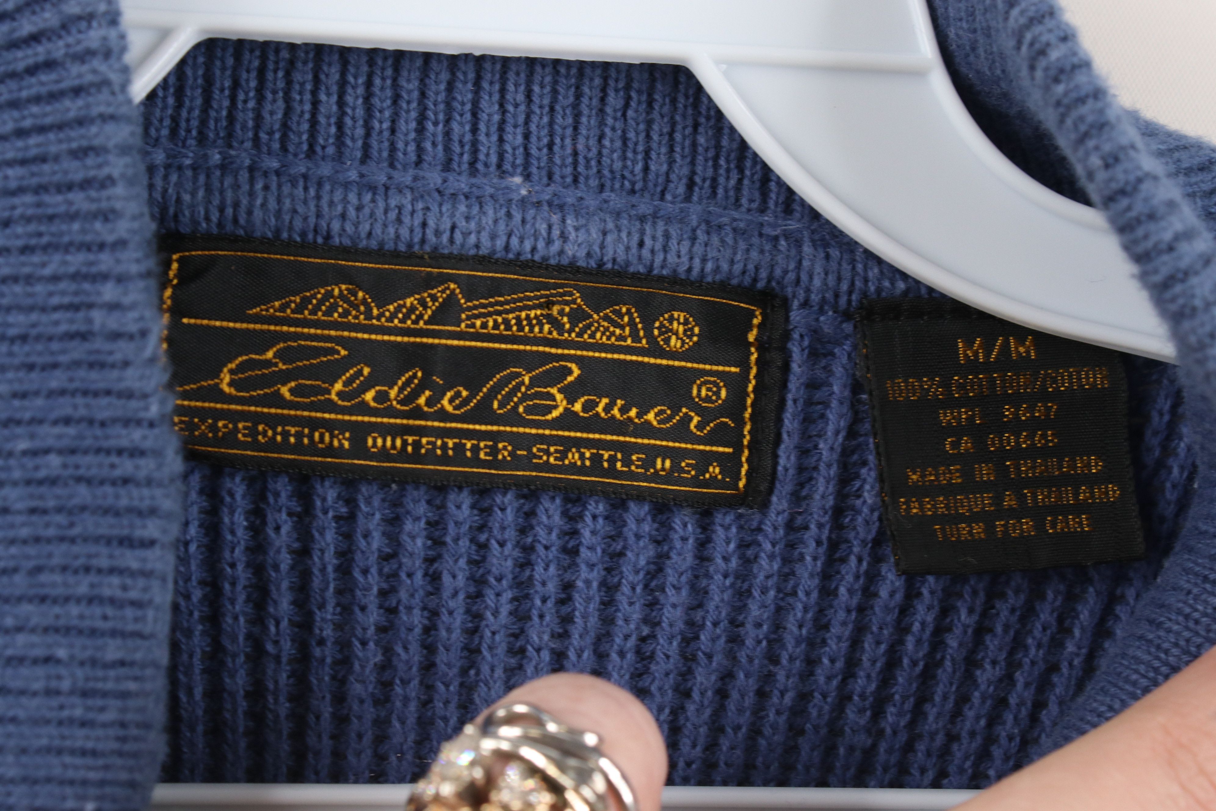 Eddie Bauer Vintage 90s Eddie Bauer Thermal Ribbed Knit Henley Sweater Size US M / EU 48-50 / 2 - 8 Thumbnail