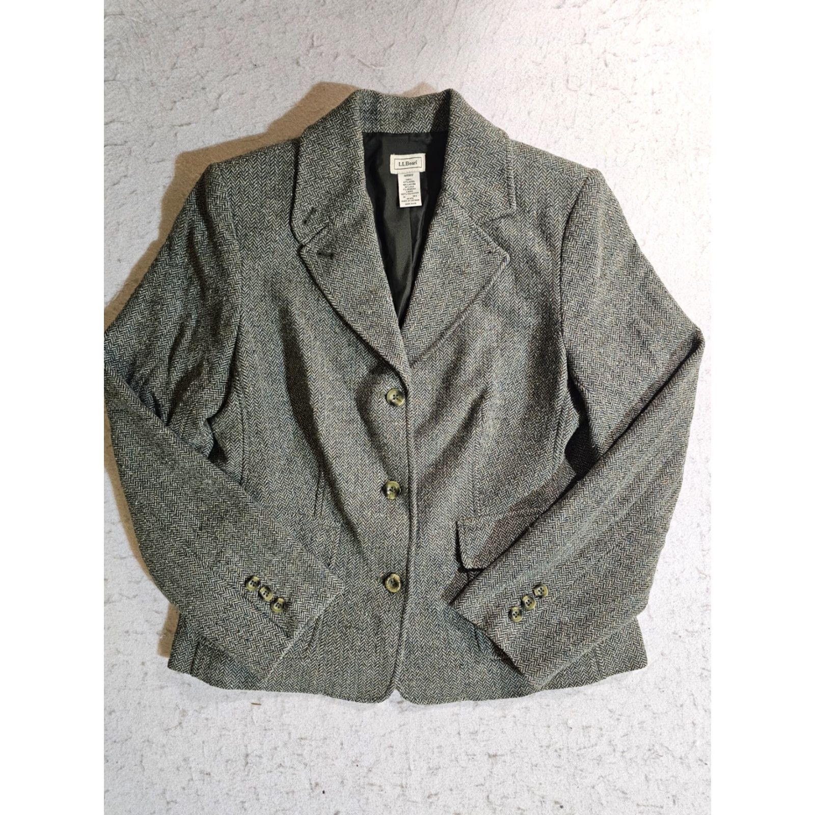 Vintage VINTAGE L.L. Bean Signature Wool Blend 3-Button Blazer Women’s Size Medium Reg Green Blazer Womens 90s Classic Casual Formal Size M / US 6-8 / IT 42-44 - 2 Thumbnail