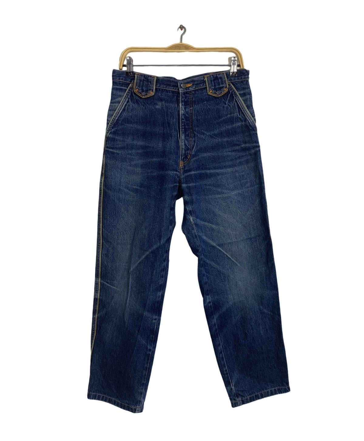Designer 90s Santa Fe Indigo Denim Jeans Embroidery Logo Back Pocket Size US 32 / EU 48 - 2 Thumbnail